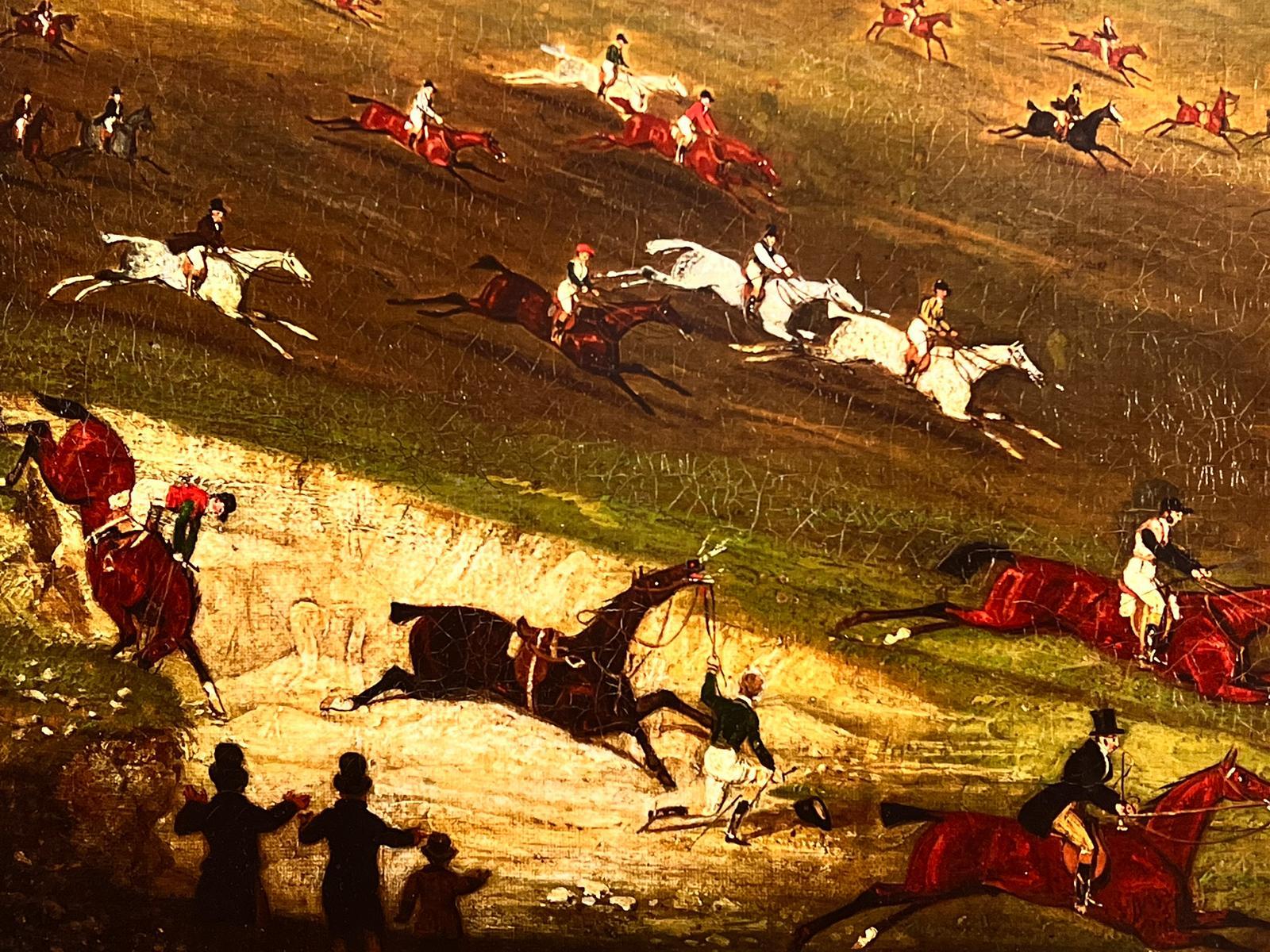 The Great St. Albans Steeplechase
after James Pollard
color print on canvas, framed
canvas: 25.5 x 37 inches
framed: 31 x 41 inches
the painting is in overall very good and sound condition - has small signs of paint loss and minor surface scuffs.