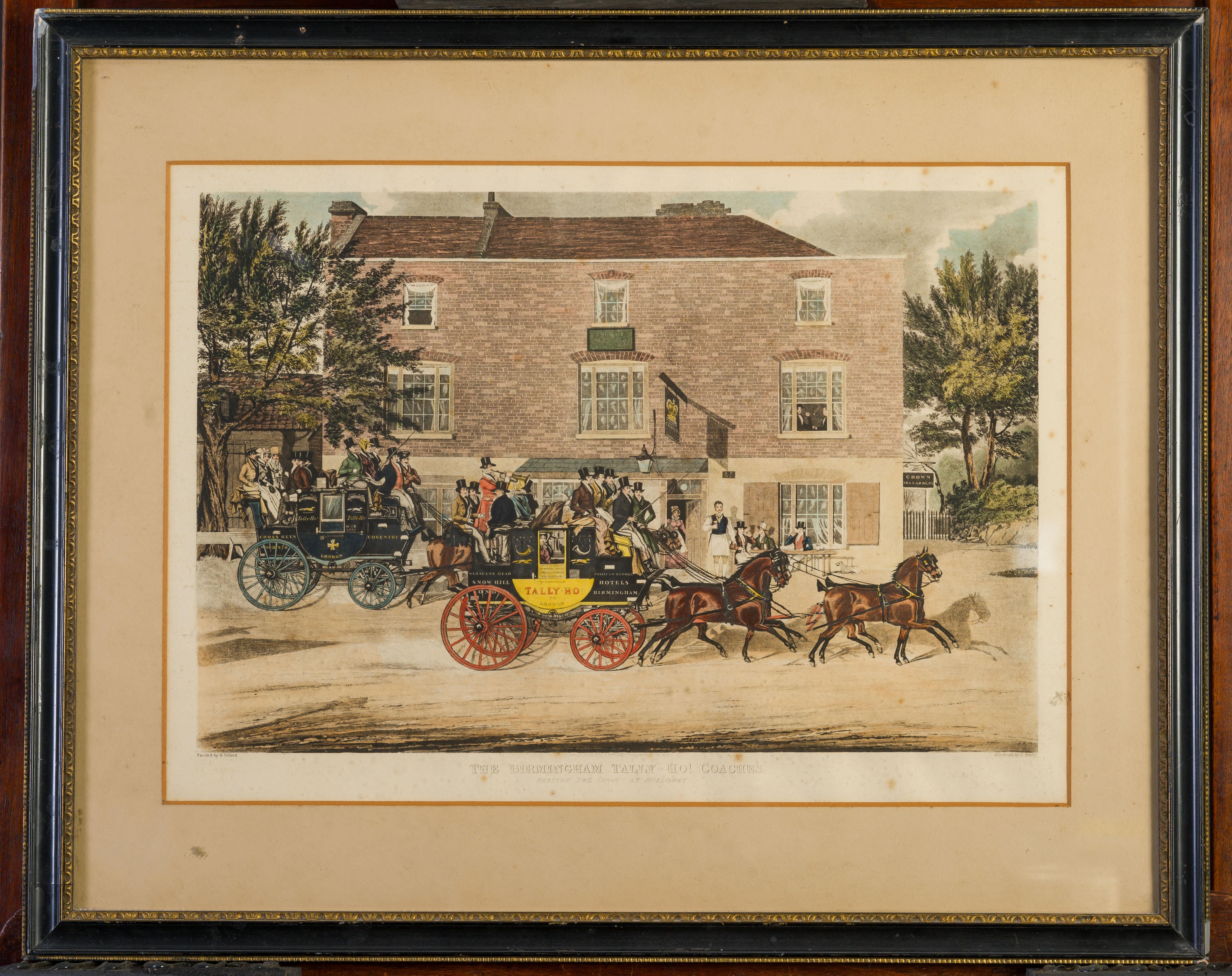 Una vista su Highgate Road e sulla carrozza Tally Ho di Birmingham - Print di James Polllard