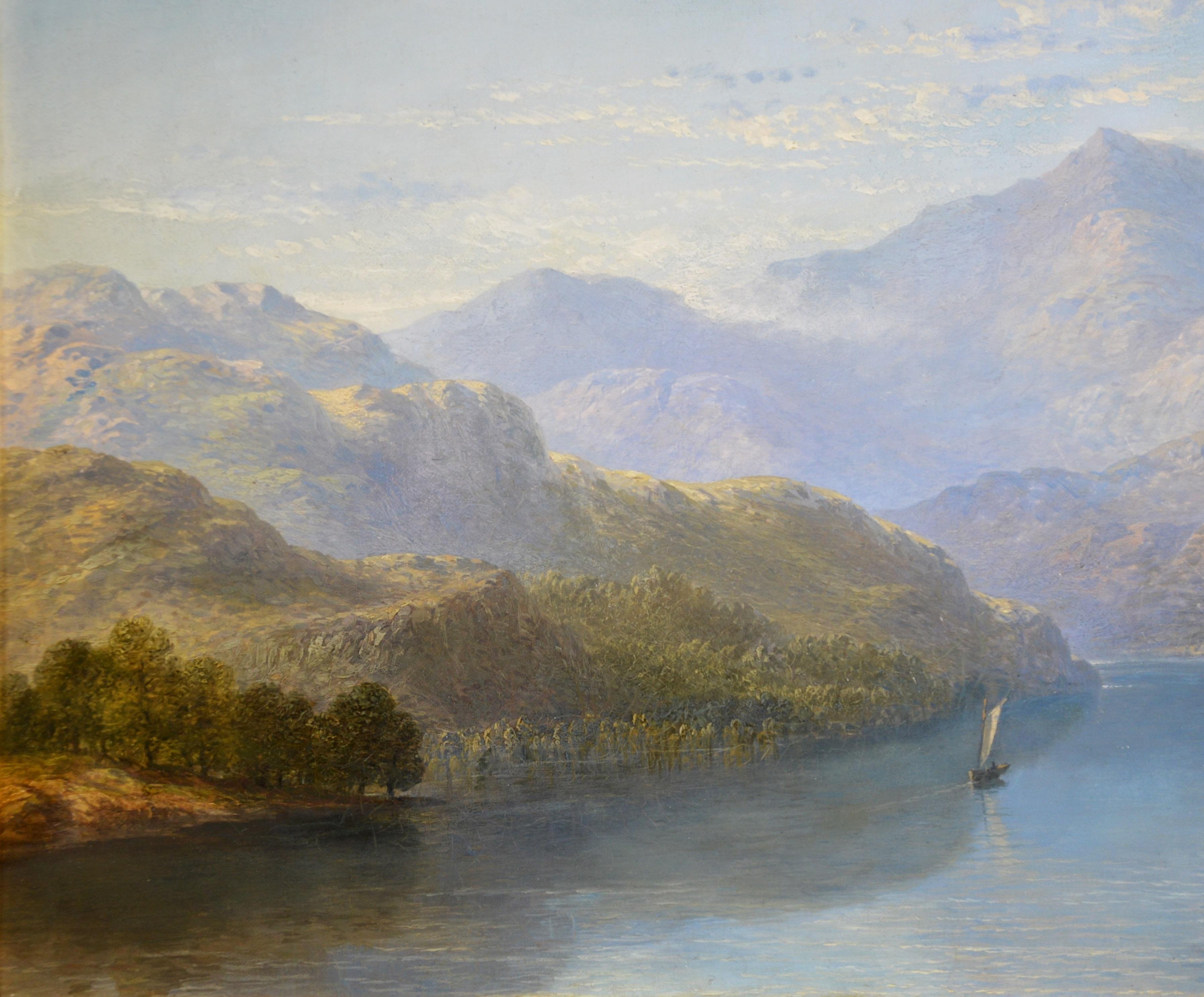 ‘Summertime, Loch Lomond’ by James Poole (1804-1886). 

The painting – which depicts a small group of fishermen a single sailing boat on a summer afternoon in the Scottish Highlands – is signed by the artist and presented in a bespoke gold metal