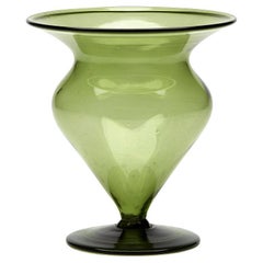 Antique James Powell Art Nouveau Green Glass Bud Shaped Vase