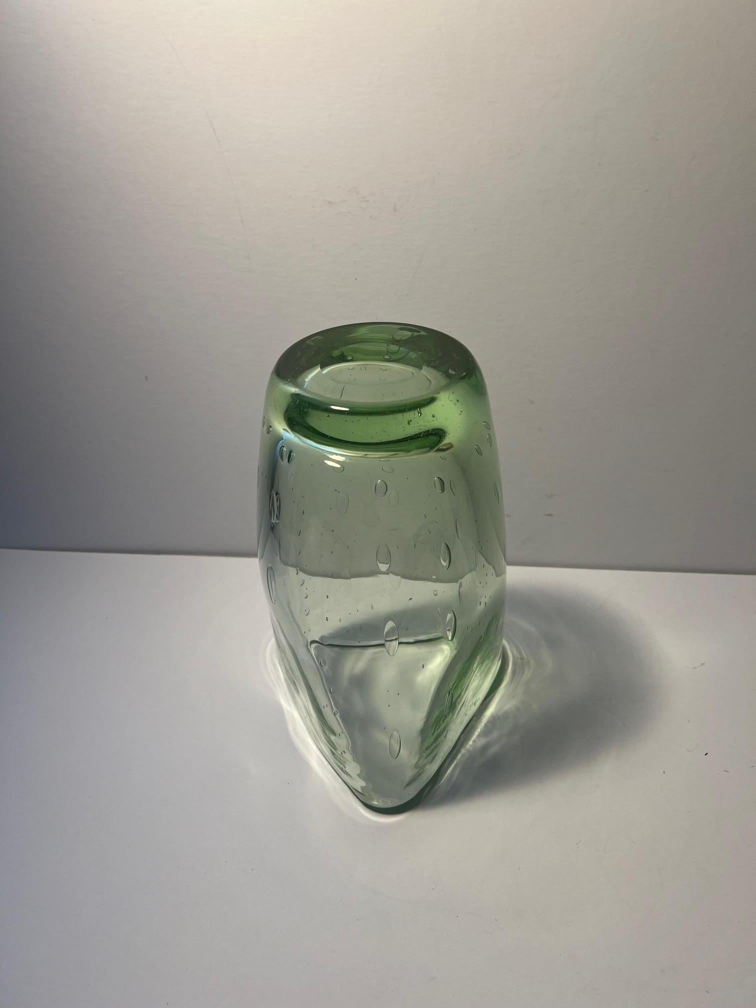 James Powell Green Glass Vase For Sale 2