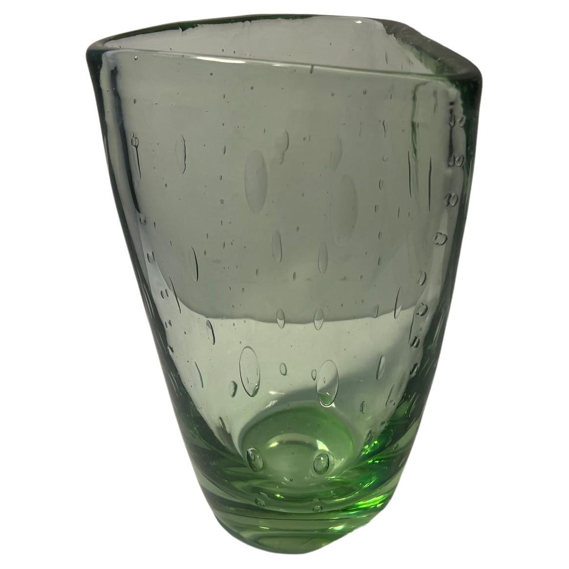 James Powell Green Glass Vase