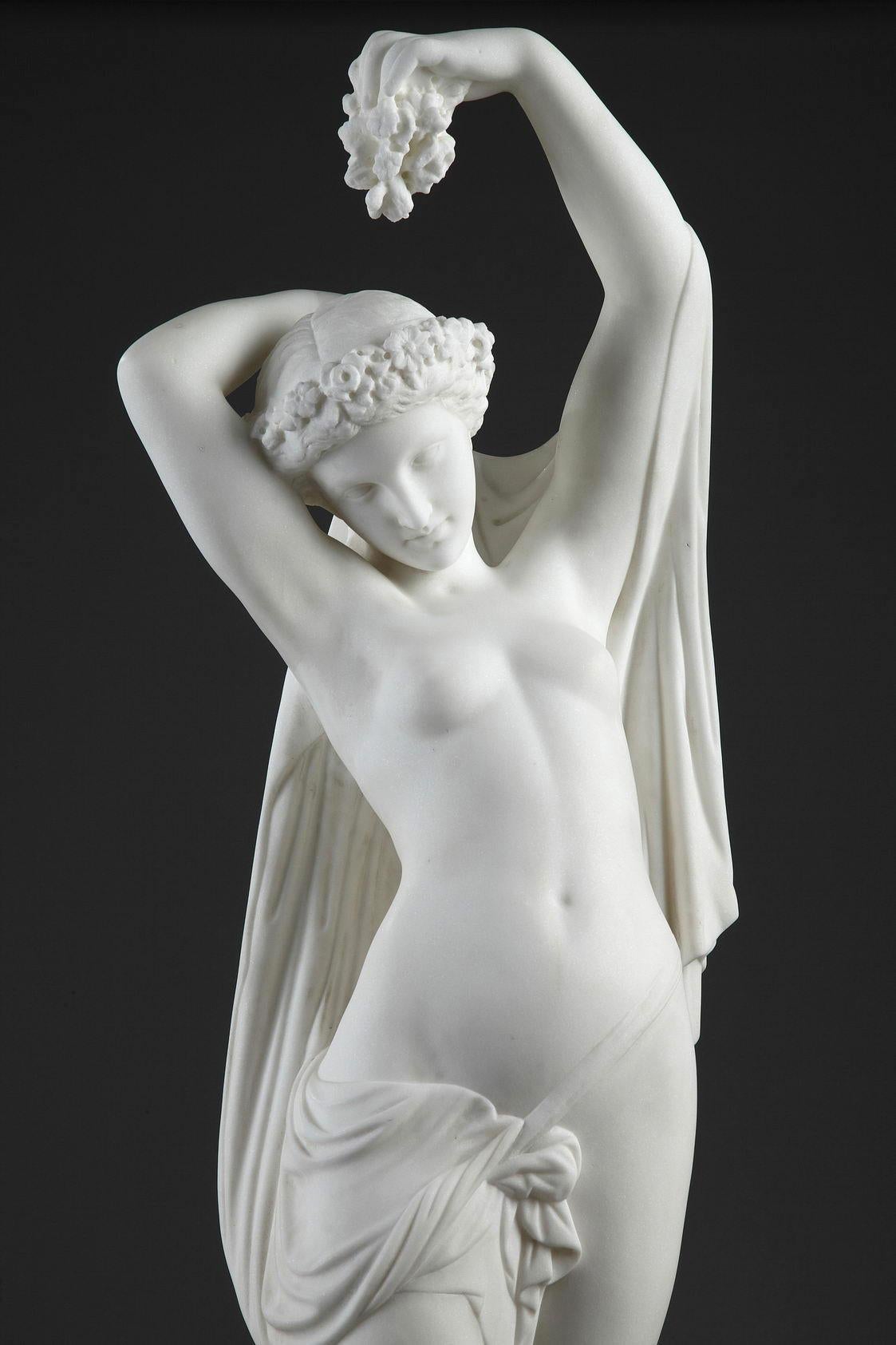 Daytime, marble sculpture - Sculpture by James Pradier