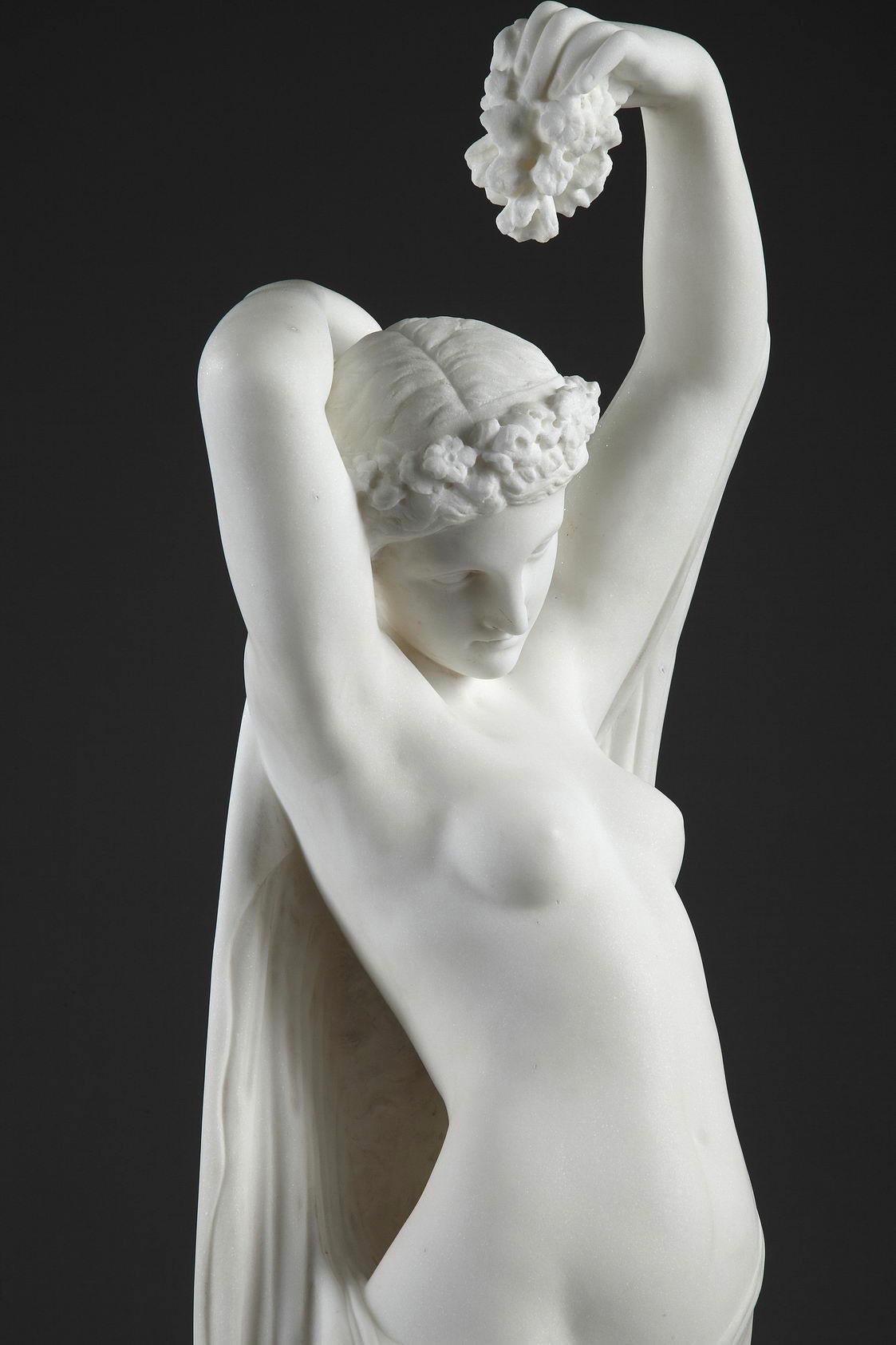 Daytime, marble sculpture - Black Nude Sculpture by James Pradier