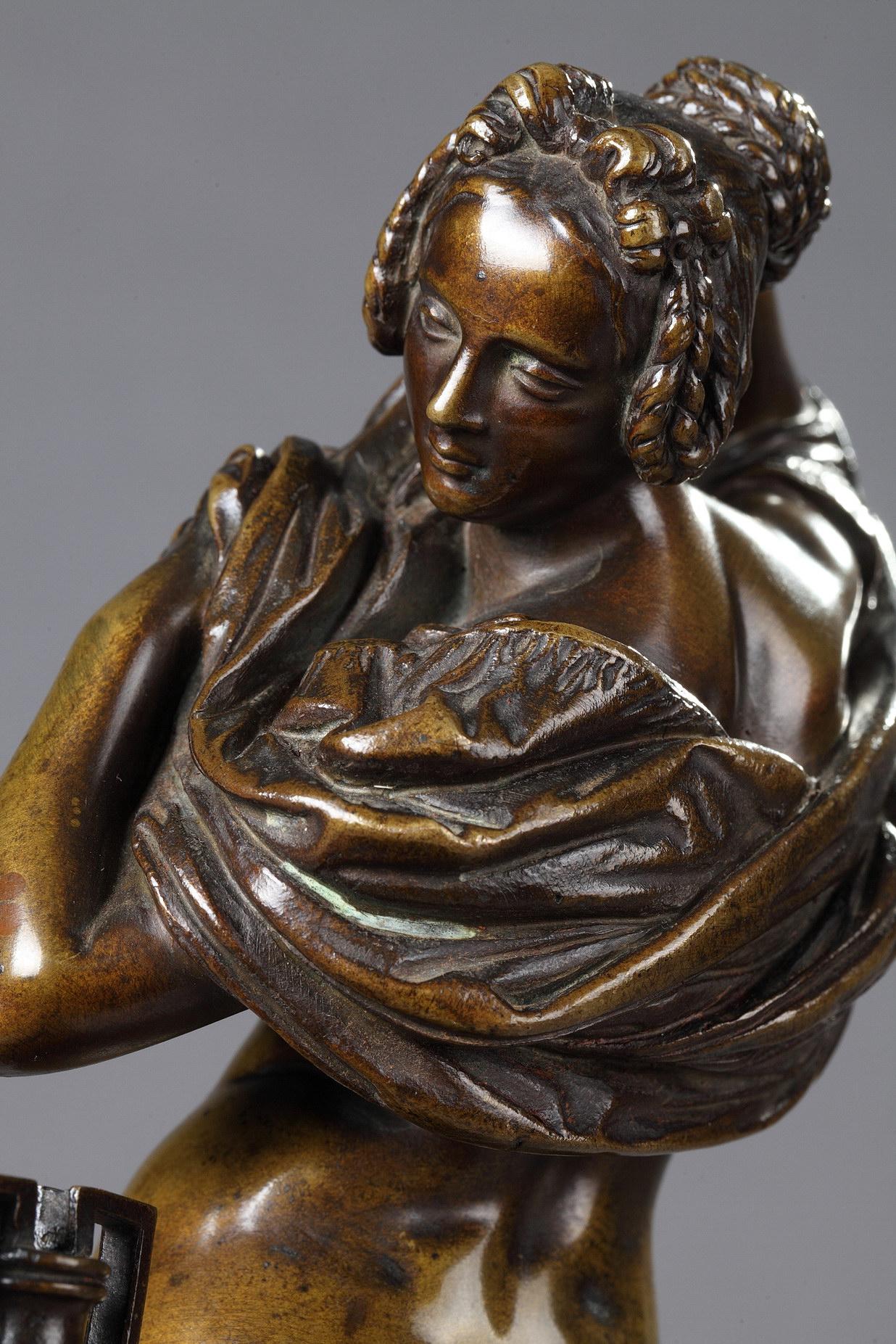 Woman taking off her shirt
by James PRADIER (1790-1852)

Bronze with a nuanced brown patina
cast by SOYER and INGE

France
circa 1850
height 28,5 cm

Biography :
Jean-Jacques Pradier, known as James Pradier (1790-1852) was a sculptor and painter