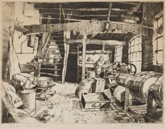 James Priddey (1916-1980) - Gerahmte Radierung aus dem 20. Jahrhundert, Der Perlenstecker-Macher