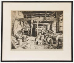 James Priddey (1916-1980) - Gerahmte Radierung aus dem 20. Jahrhundert, Der Perlenstecker-Macher