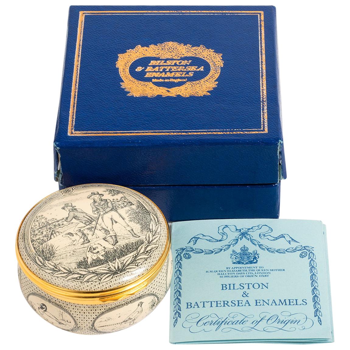 James Purdey & Sons Halcyon Days Enamel Box, with Presentation Box, circa 1980s