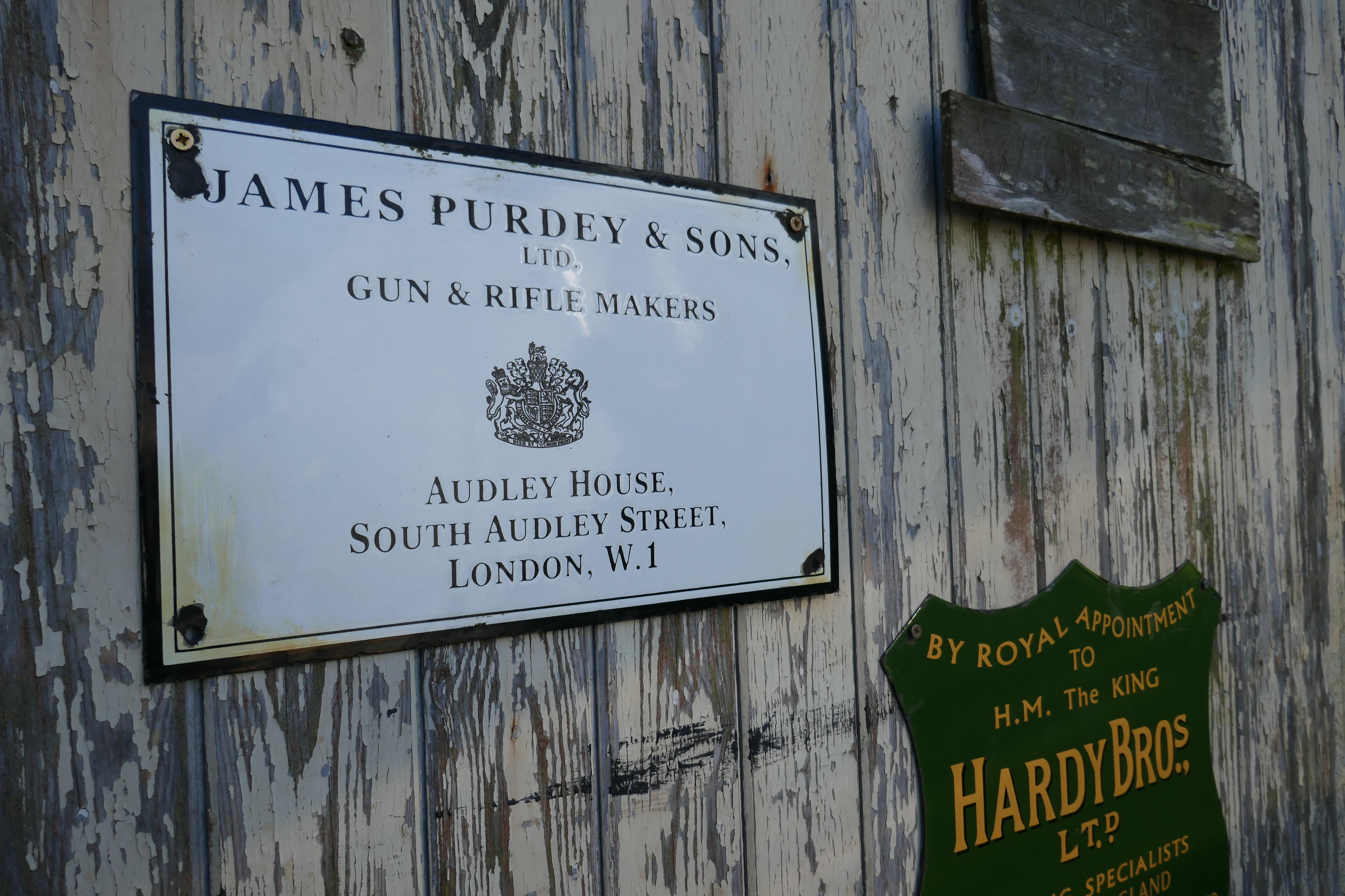 James Purdy & Sons enamel sign wall plaque

Rare piece indeed this enamel sign was made for the Famous London Shop, it has the Royal appointment to HM the King at the top and the rest of the information below,

The plaque is in good condition,