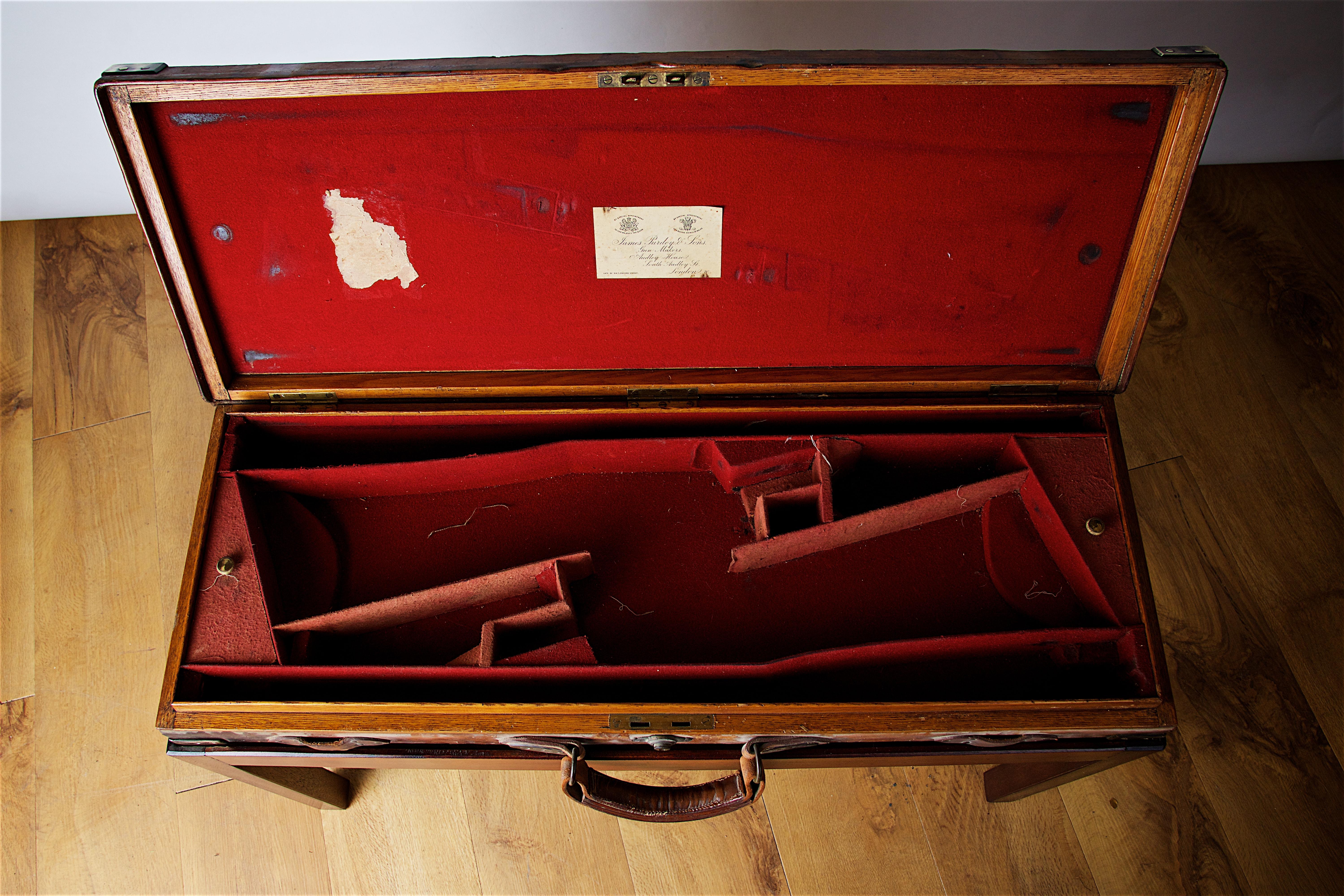 James Purdey & Sons, London, Leather, Oak and Brass-Mounted Gun Case 4