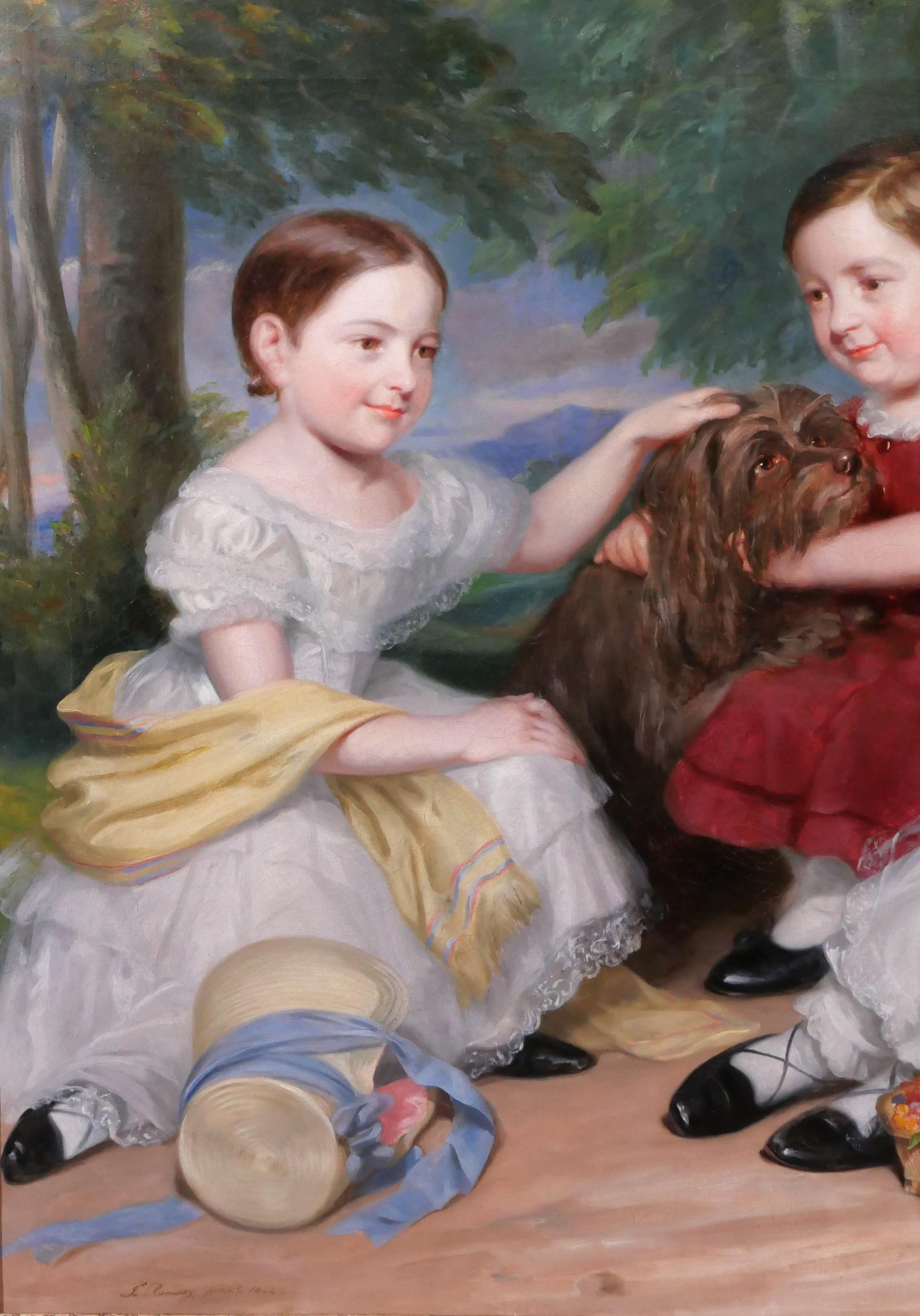 James RAMSAY
Sheffield, 1789 - Newcastle-upon-Tyne, 1854, británica
Retrato de niños y un perro
Cuadro grande, óleo sobre lienzo
Firmado y fechado en 1844
Pintura: 127 x 102 cm
Precioso marco moderno: 141 x 116 cm (tamaño grande de advertencia)
Buen