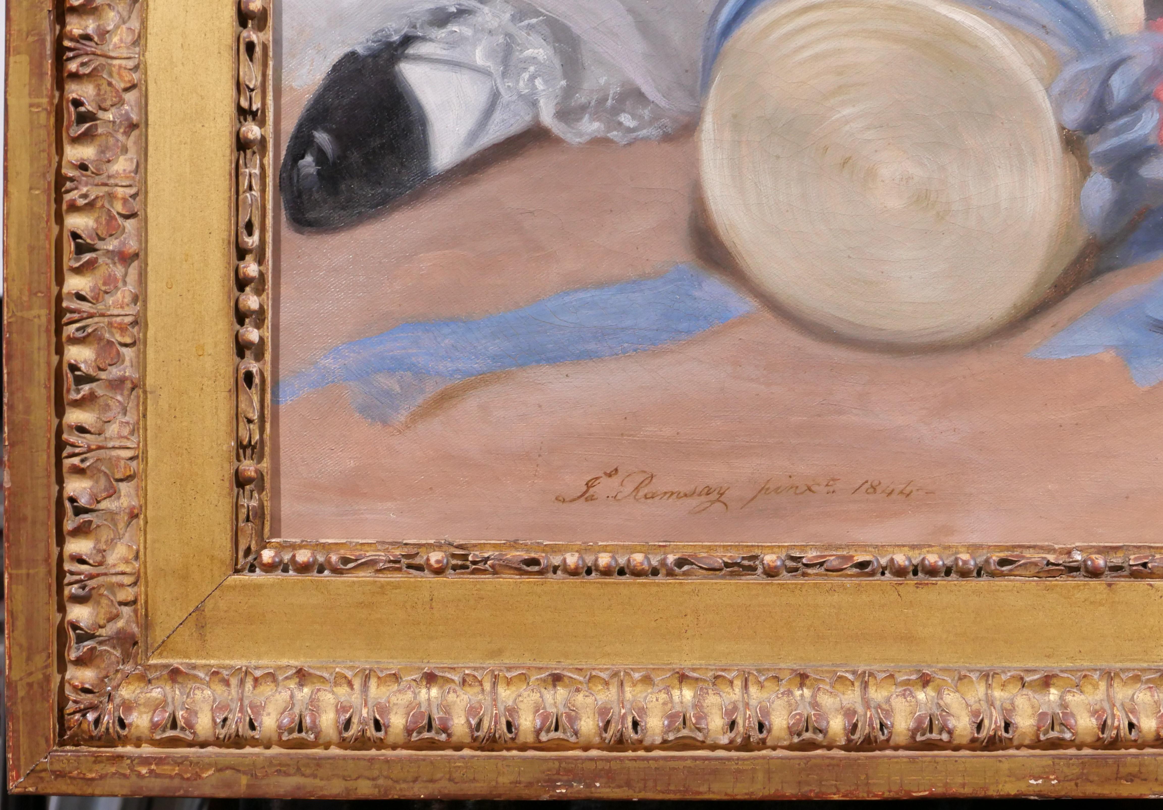 Retrato de niños y un perro, pintura, Gran Bretaña, romanticismo, academia en venta 5