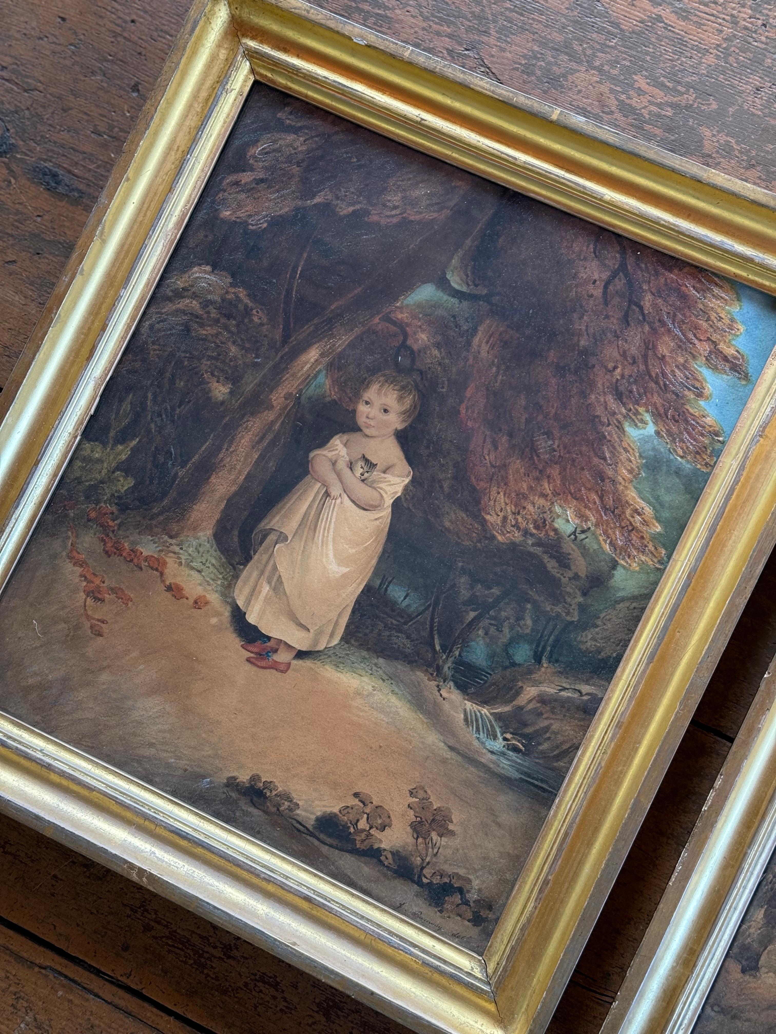 James Ramsay-Pair of Portraits In Good Condition For Sale In Hudson, NY