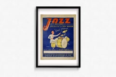 CIRCA 1945 Originalplakat von James Rassiat - Marcel Faivre Jazz Specialist