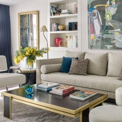 James rectangular Coffee Table, Lacquered Ebony Wood and Brass, by Duistt