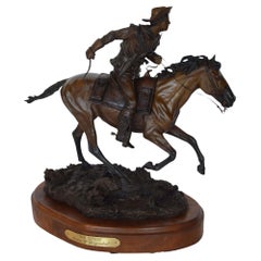Vintage James Regimbal Bronze "Pony Express" Sculpture