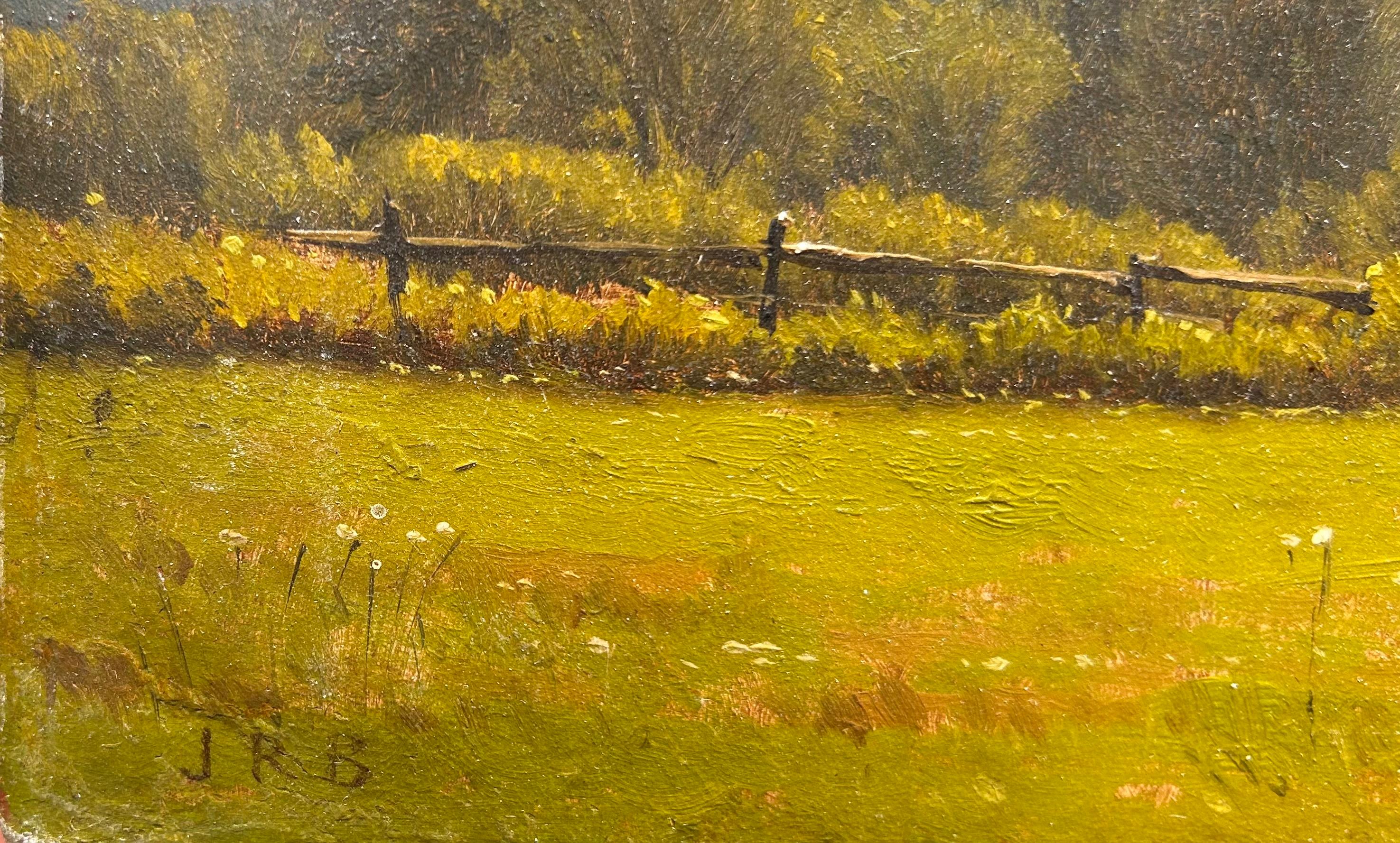Paisaje de verano al óleo - Landscape Painting Beige de James Renwick Brevoort 