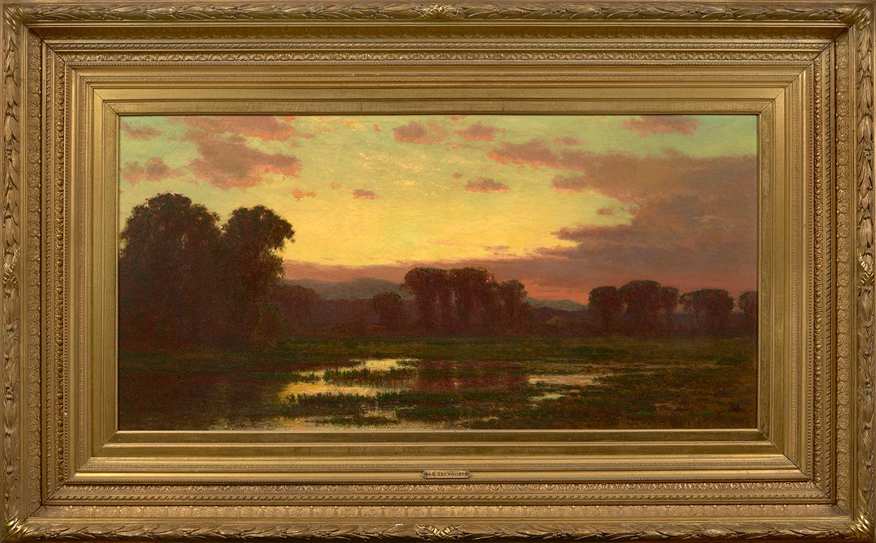 Twilight in the Marshes  - Painting by James Renwick Brevoort