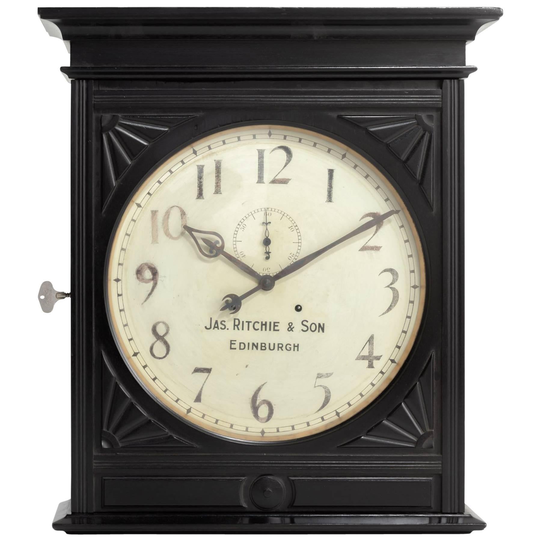 James Ritchie & Sohn Wanduhr:: Schottland:: um 1900