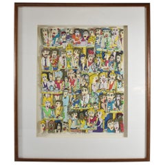 Lithographie 3-D de James Rizzi "Café à Paris" encadrée