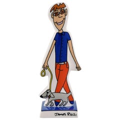 Die Pop-Art-Porzellanfigur „ Walk the Dog“ von James Rizzi für Goebel