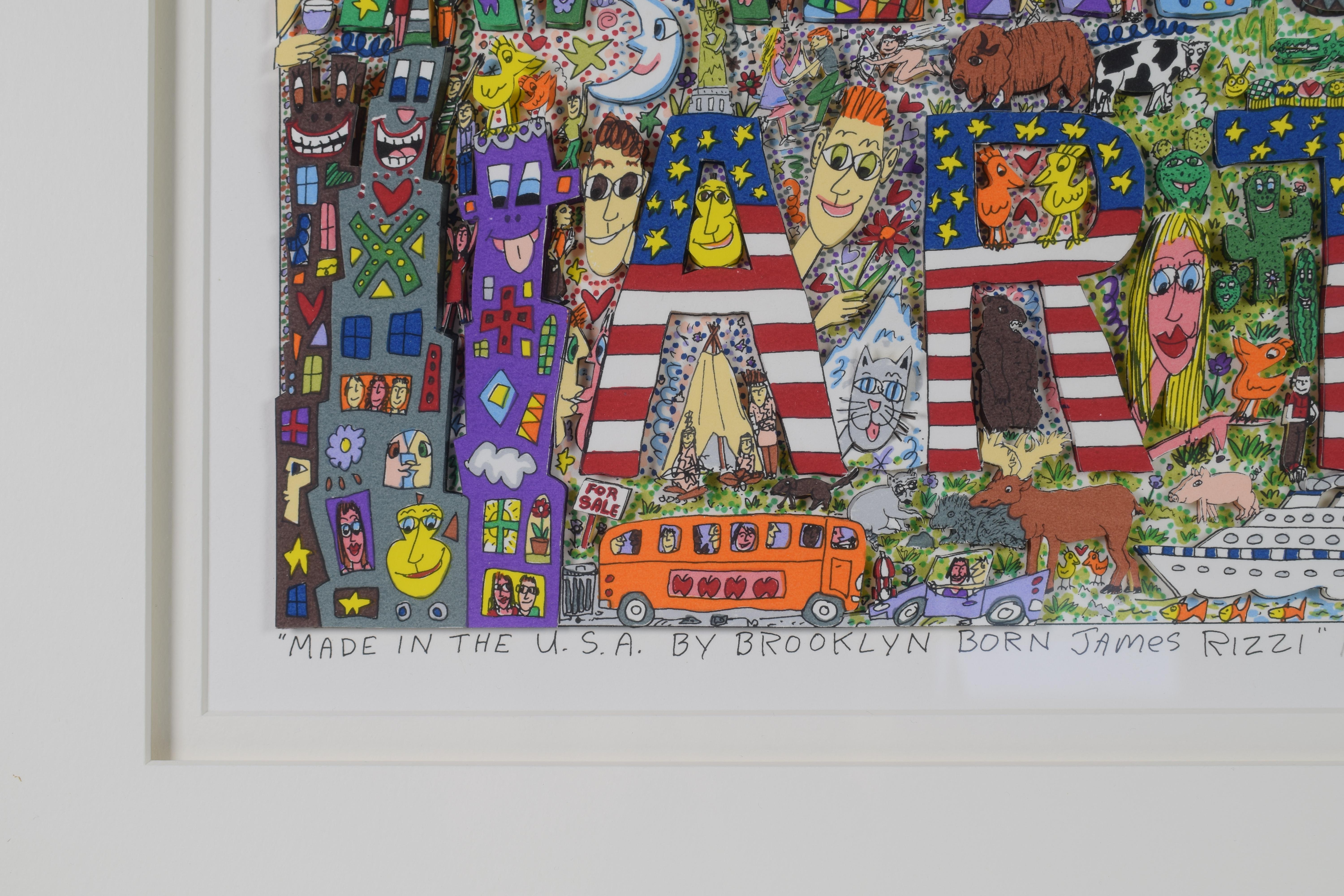 Made in the U.S.A. by Brooklyn born James Rizzi - Pop Art, 3D, America 3
