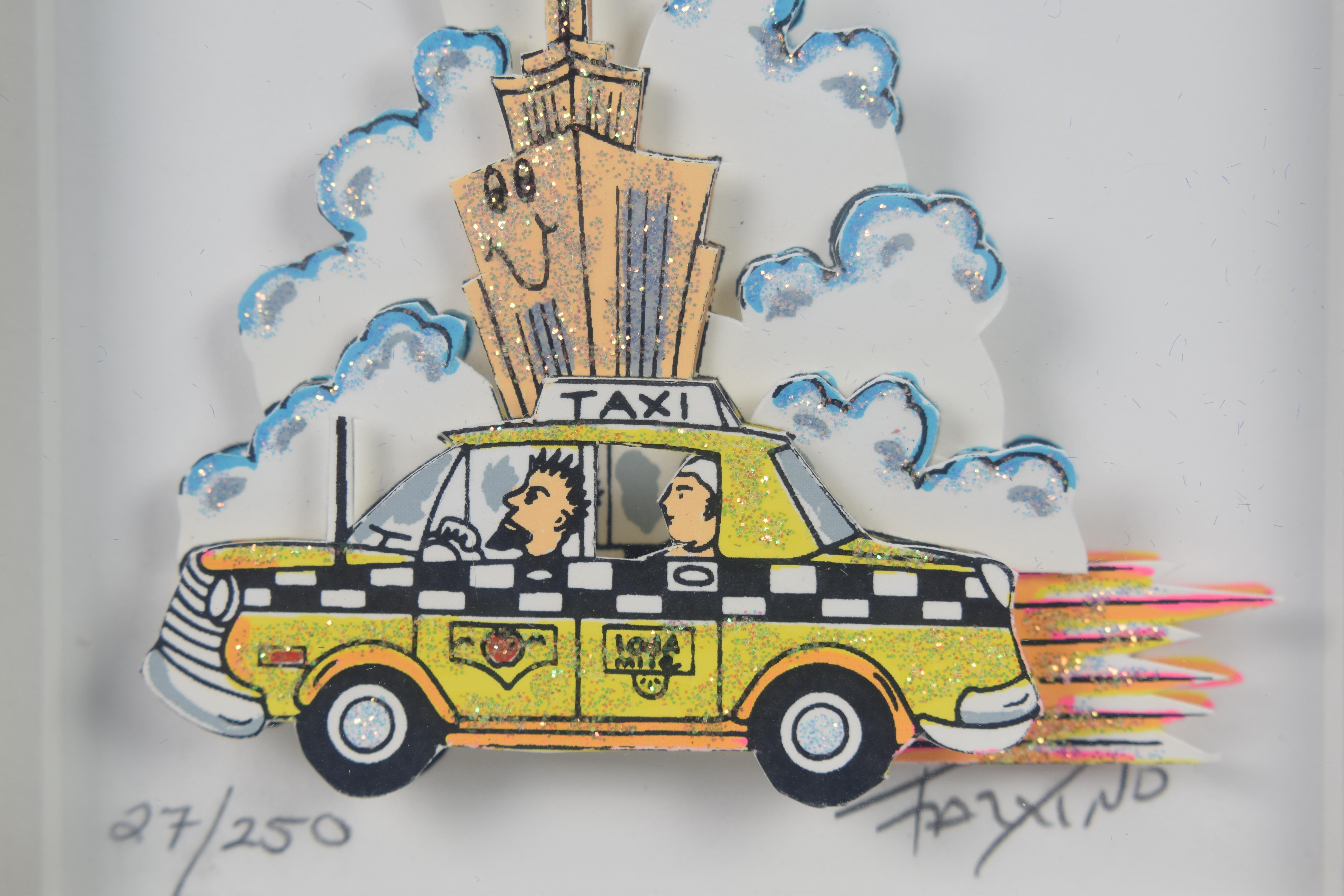 Taxi - Mixed Media, Pop Art, New York, 3D,  For Sale 3