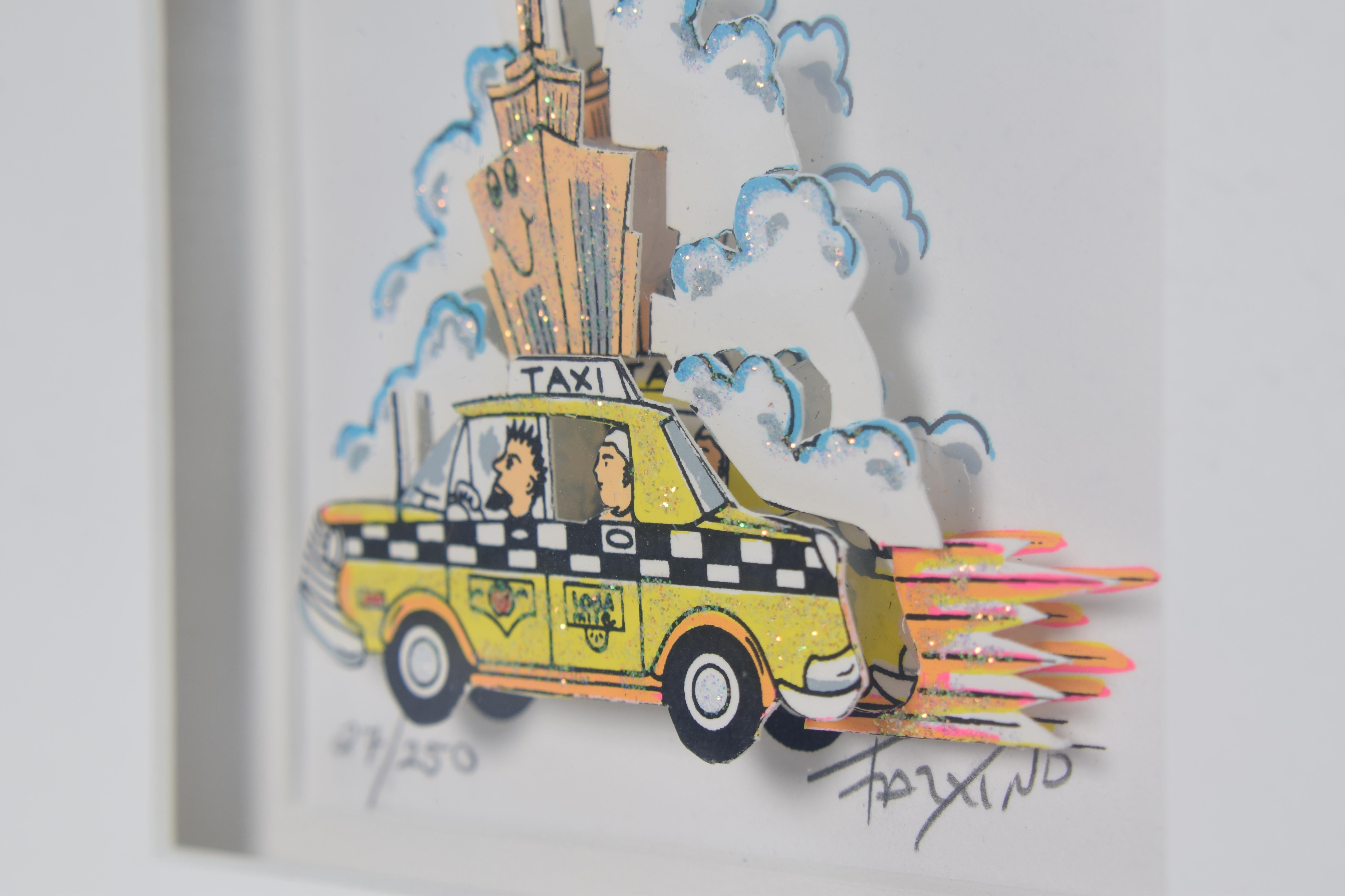 Taxi - Mixed Media, Pop Art, New York, 3D,  For Sale 4