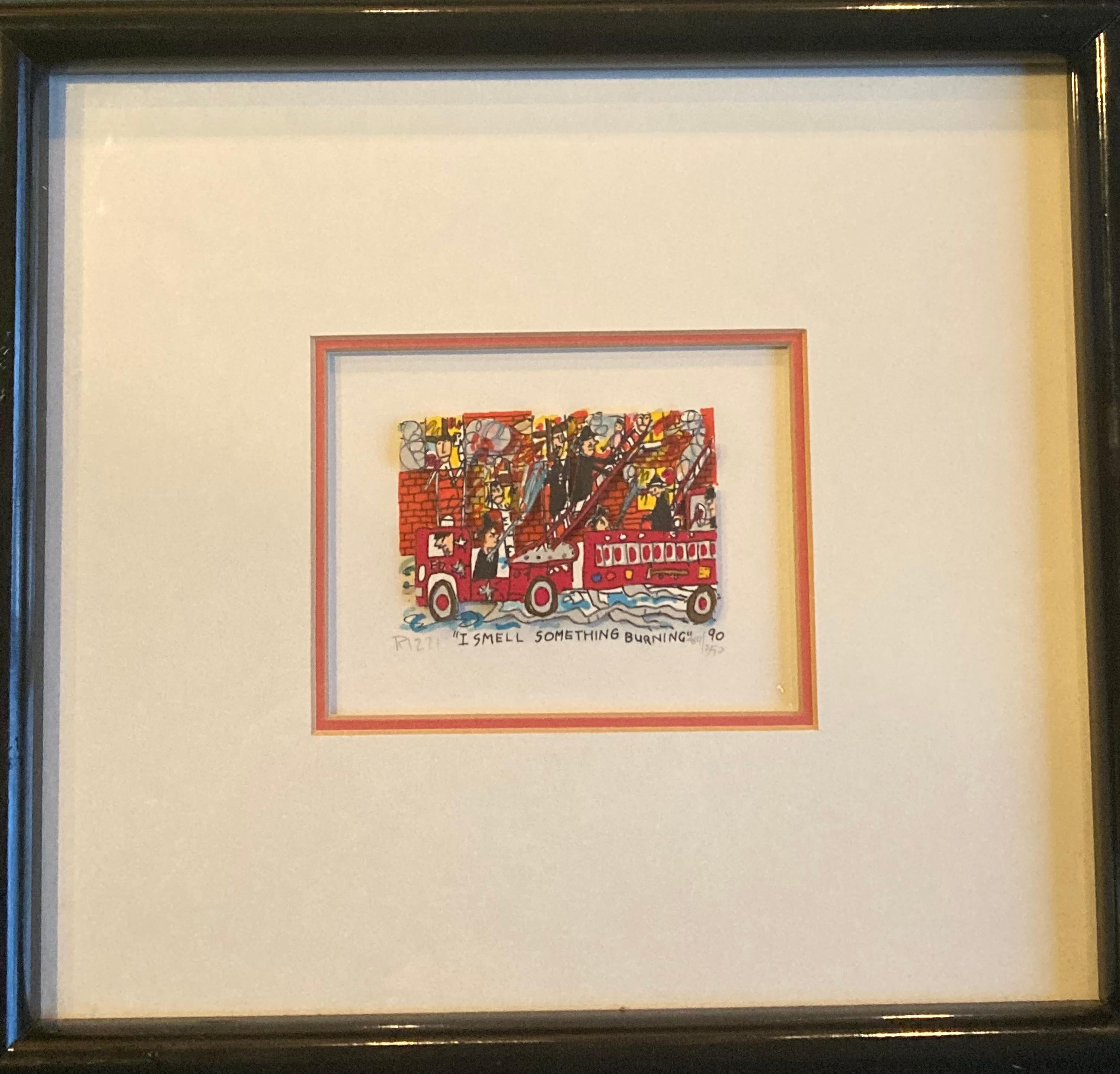 "I smell something burning" - Print by James Rizzi
