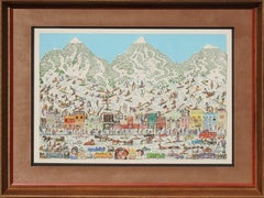 « It's the Altitude », James Rizzi, lithographie en 3D, 66 x 91 cm, Pop Art, ski de neige