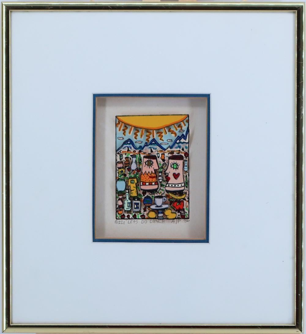 James Rizzi Let'S Do Lunch Signed & Numbered 3D Construction 2