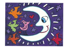 La lune et les oiseaux - Postcard - James Rizzi