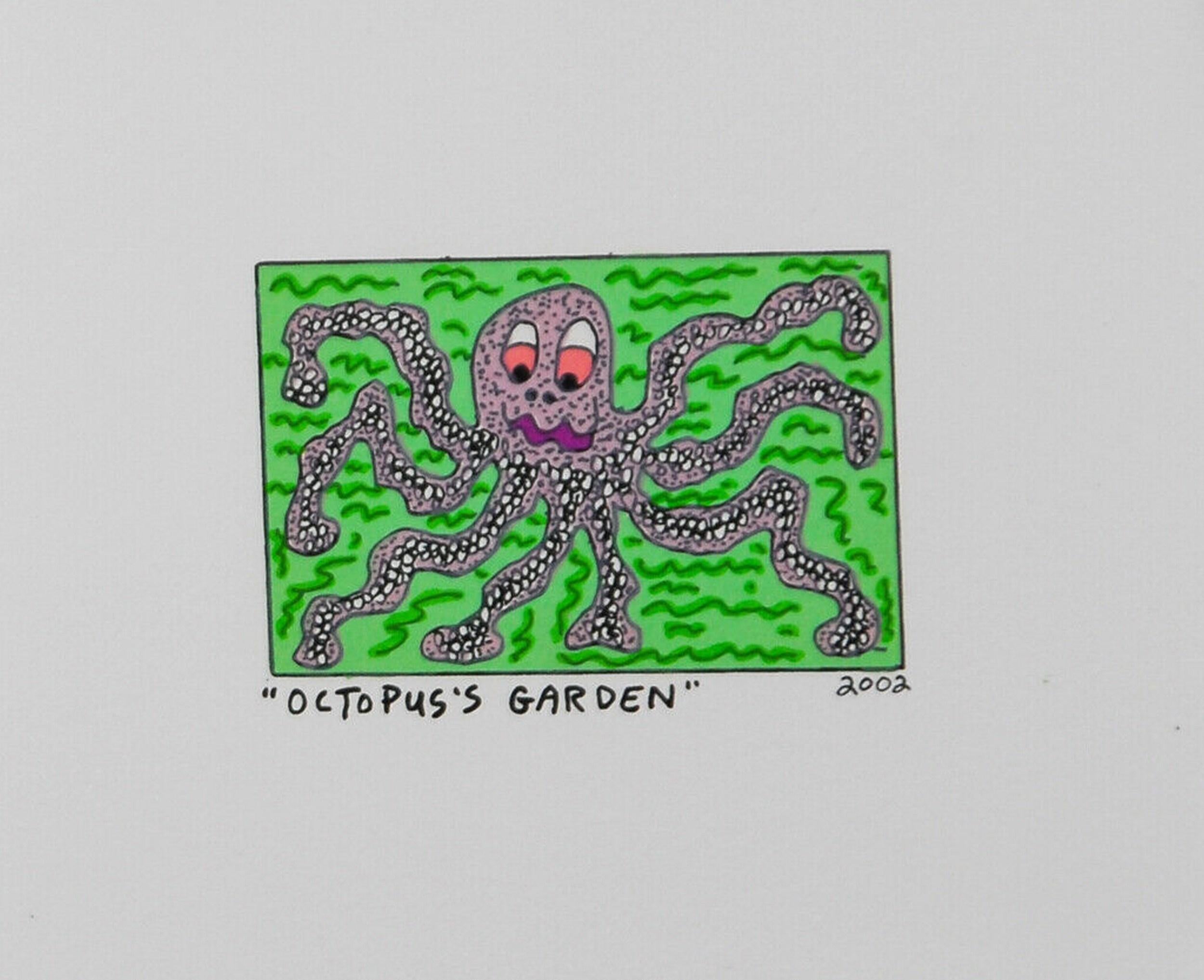 James Rizzi Figurative Print - Octopus Garden (Iconic, Rizzi, Miniature, NYC, New York City, Pop Art)