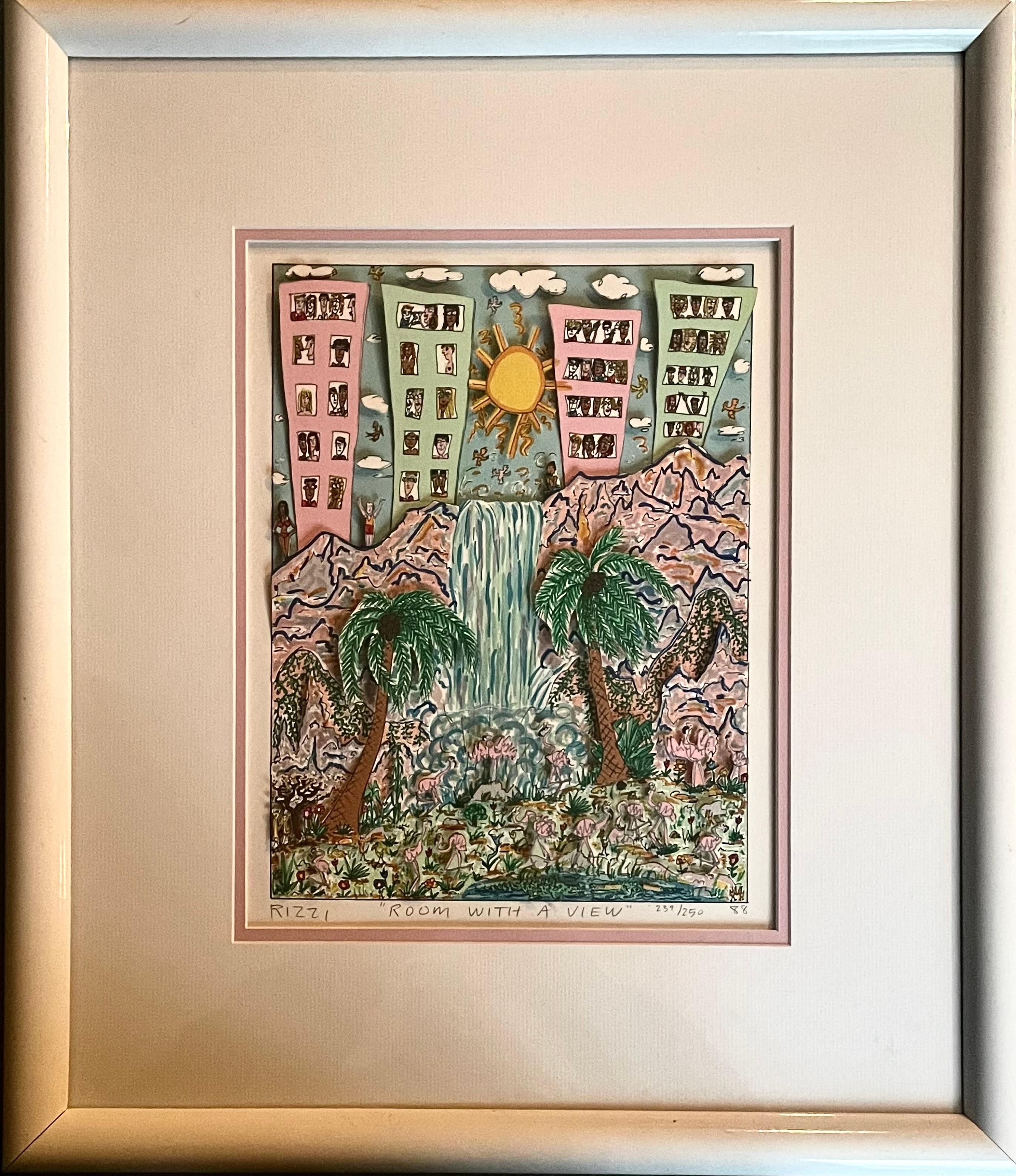 « Meuble avec une vue » - Print de James Rizzi