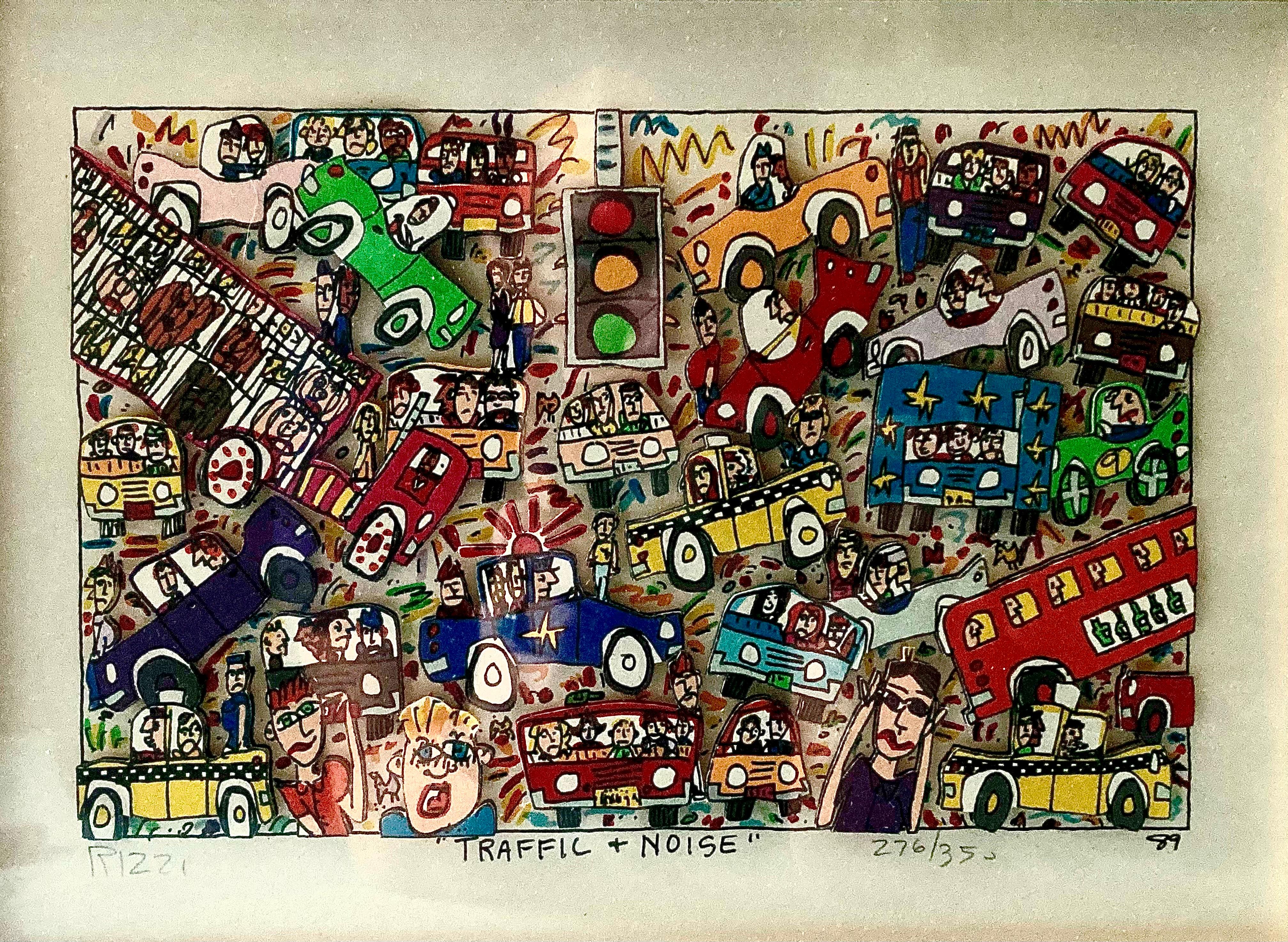"Traffic and Noise" - Print by James Rizzi
