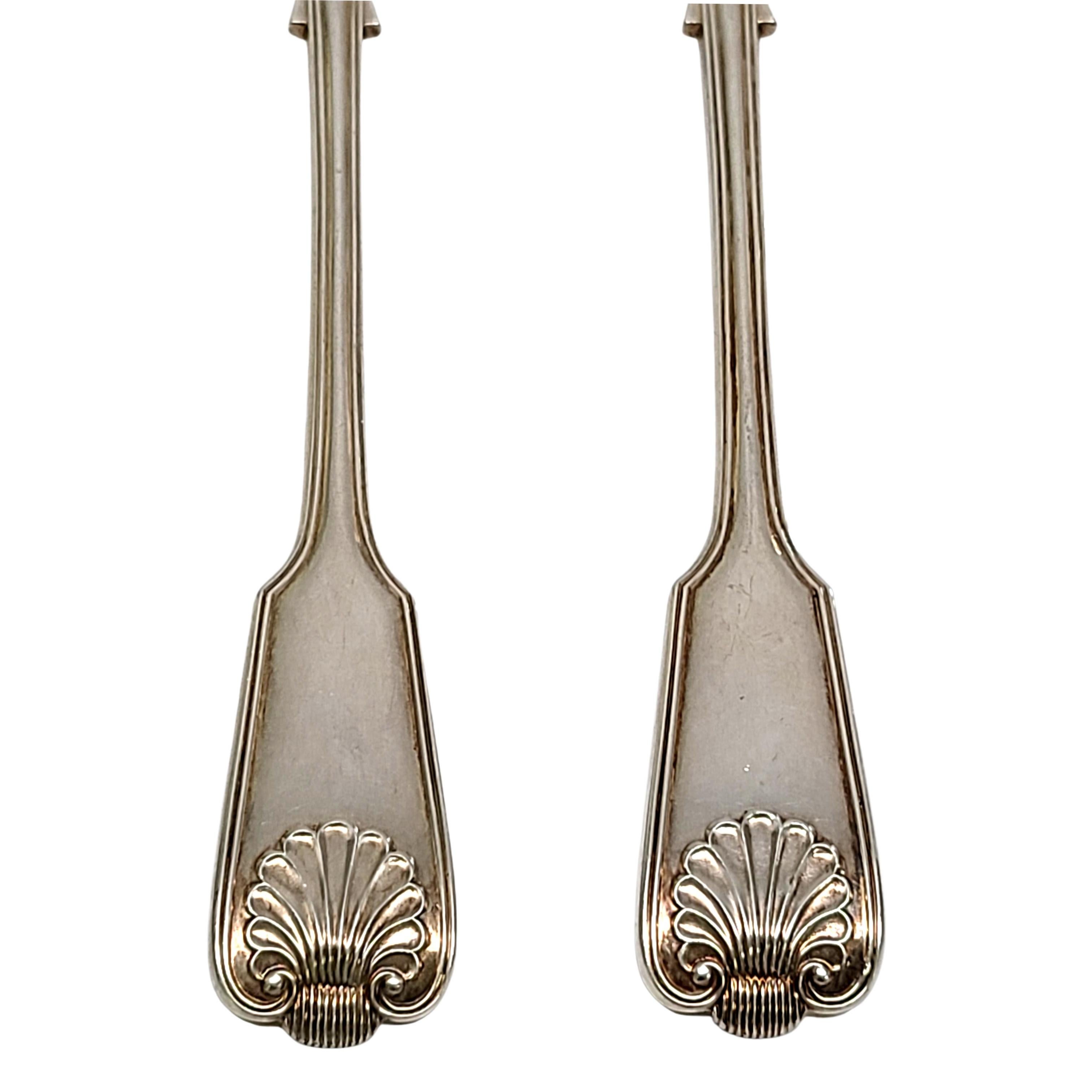 Women's or Men's James Robinson Fiddle Thread & Shell Sterling Silver Salad Serving Set