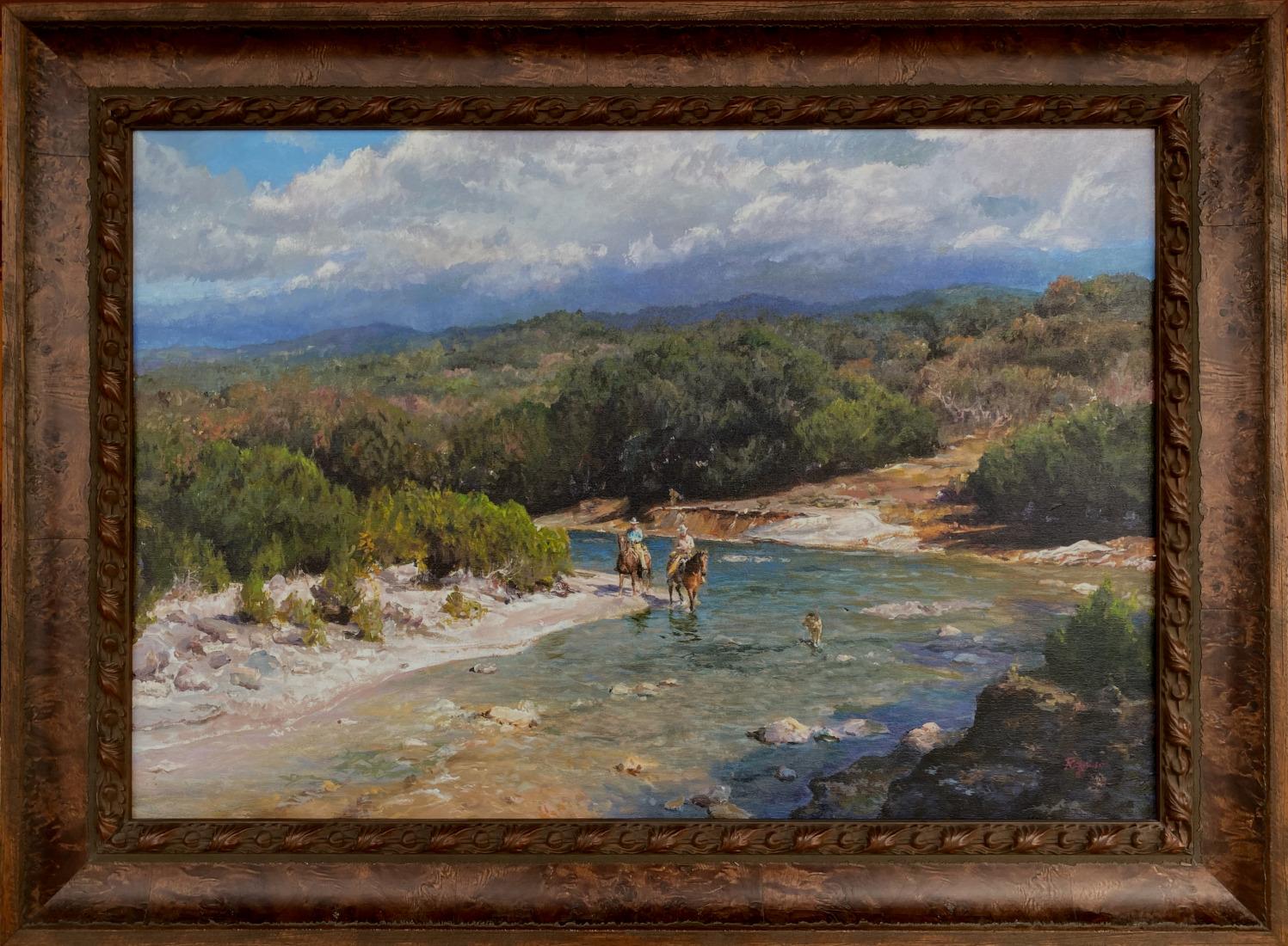 James Robinson Landscape Painting - "COW CREEK" JAMES ROBINSON, TEXAS LANDSCAPE
