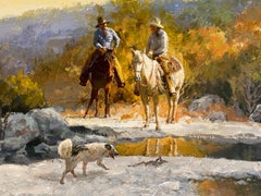 "LOST MAPLES" JAMES ROBINSON, TEXAS LANDSCAPE WESTERN COWBOYS