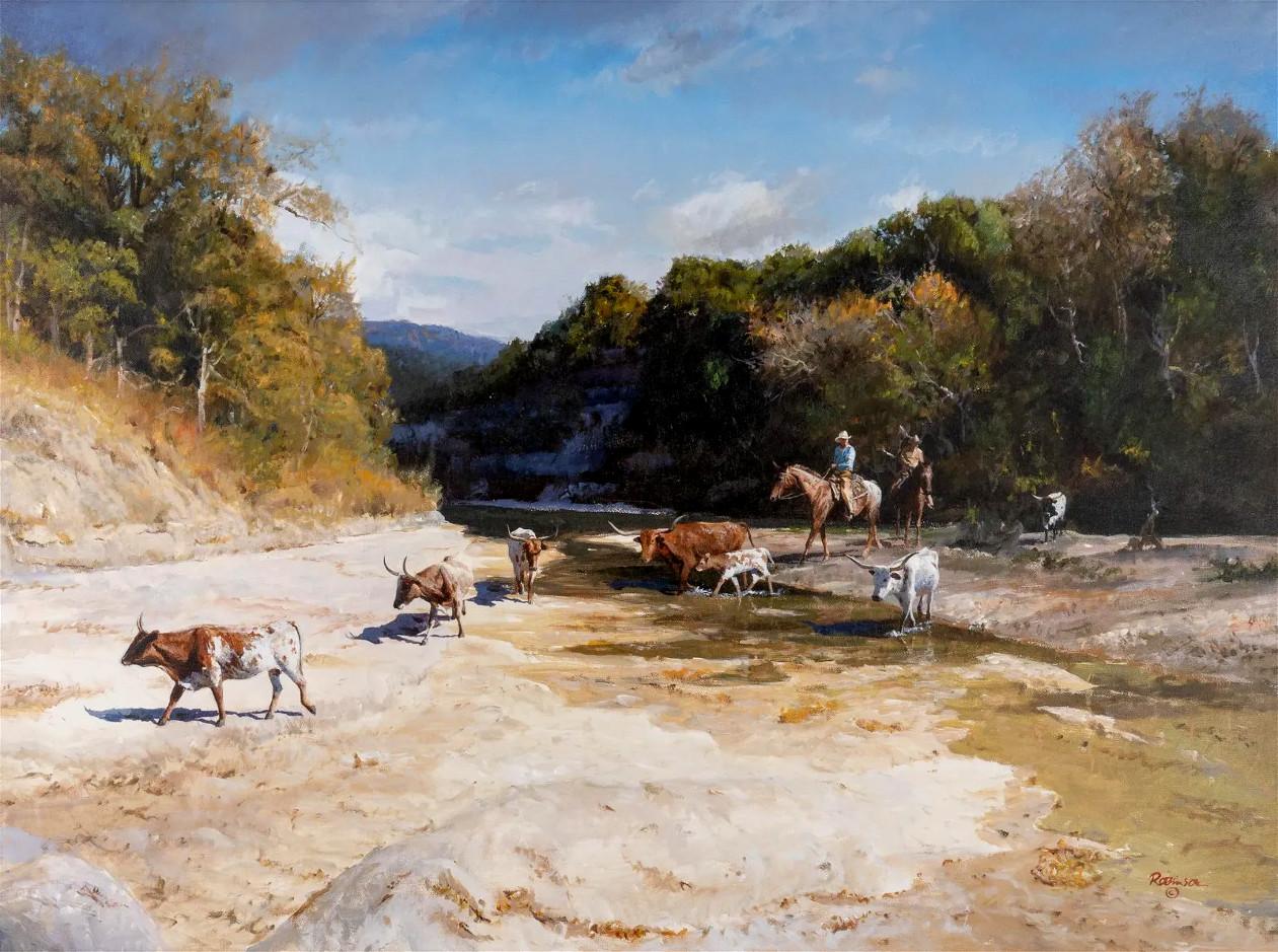 „THE COWBOYS“ TEXAS HILL COUNTRY James Robinson ( 1944-2015) im Angebot 1
