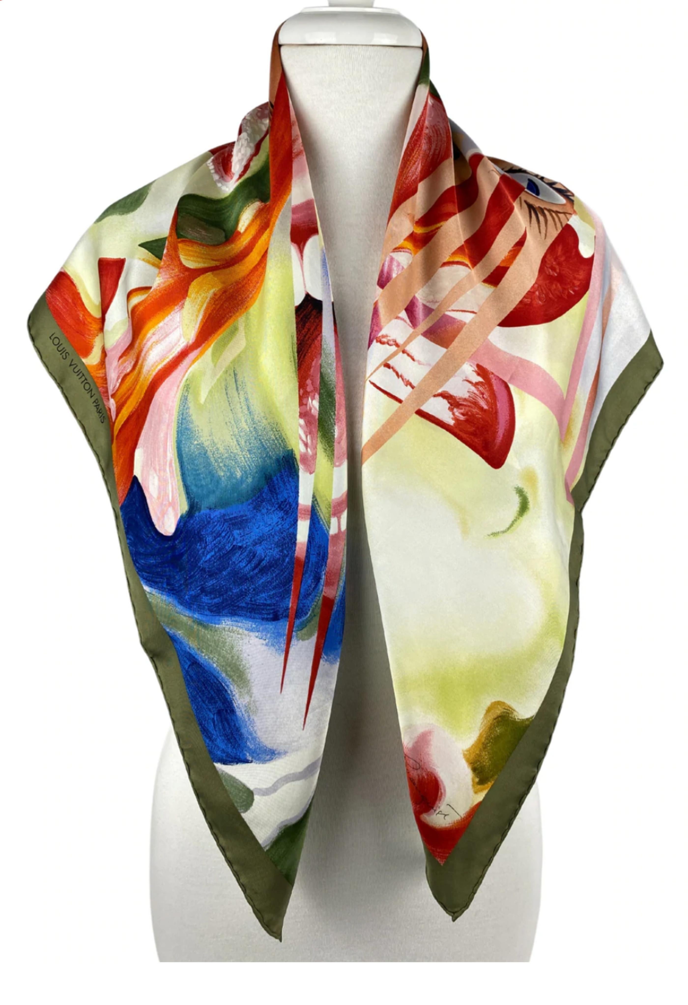  Louis Vuitton Limited Edition Silk Scarf designed by James Rosenquist For Sale 2