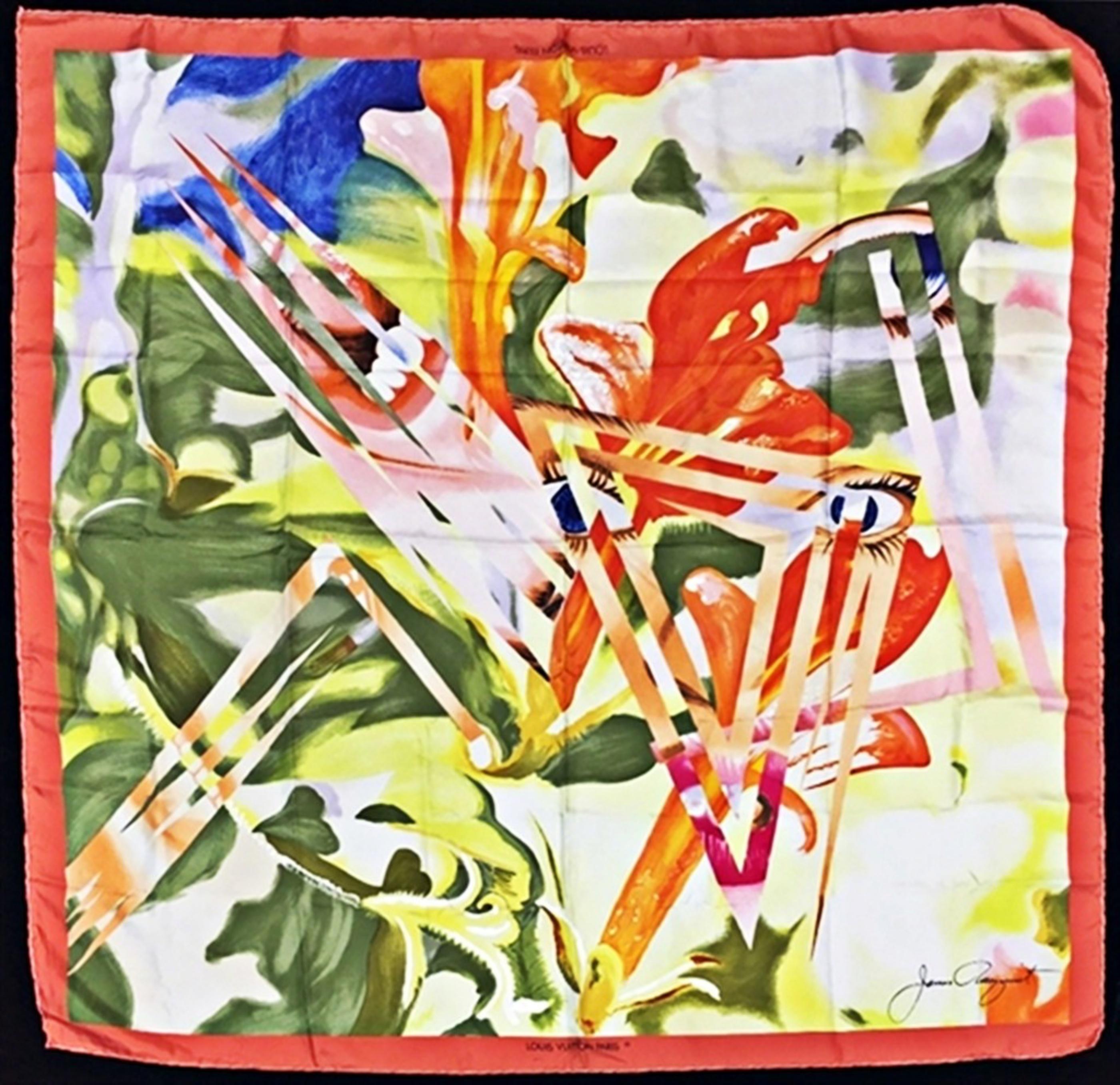  Louis Vuitton Limited Edition Silk Scarf designed by James Rosenquist For Sale 4