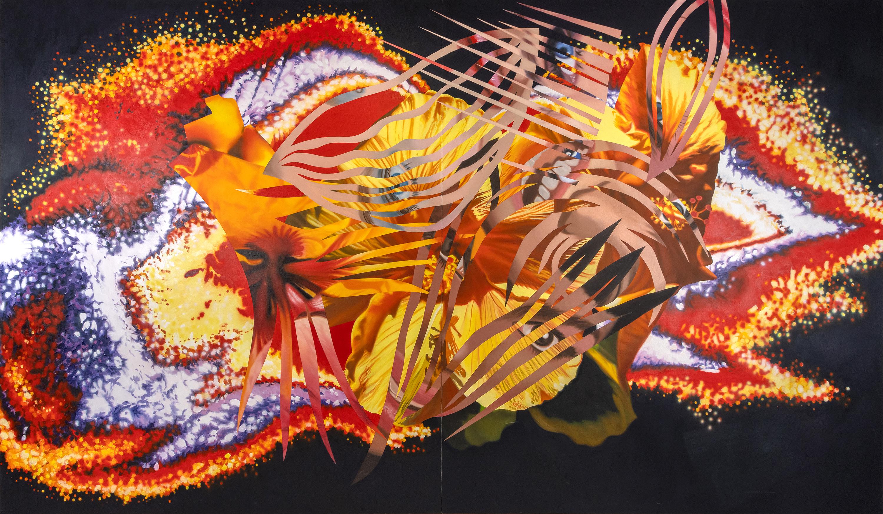 Flowers Before the Sun - Large Scale Abstract Oil on Canvas, 1989