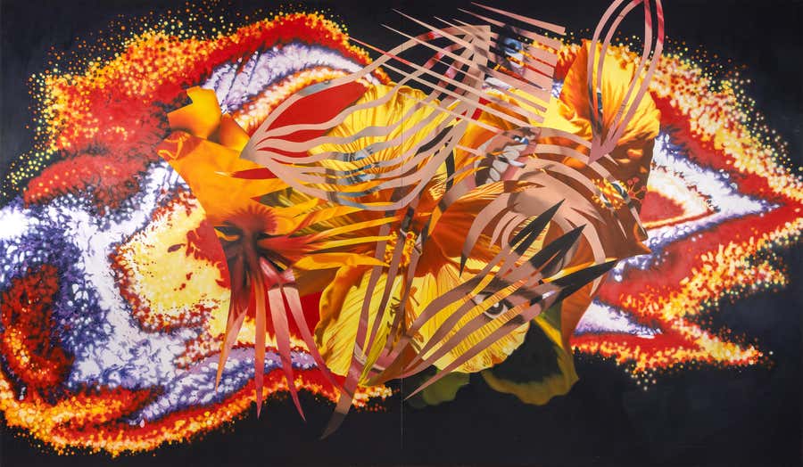 Flowers Before the Sun - Large Scale Abstract Oil on Canvas, 1989