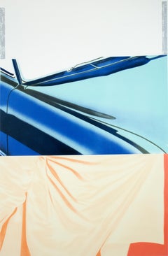 Vintage 1-2-3 Outside James Rosenquist pop art muscle car print blue and orange 