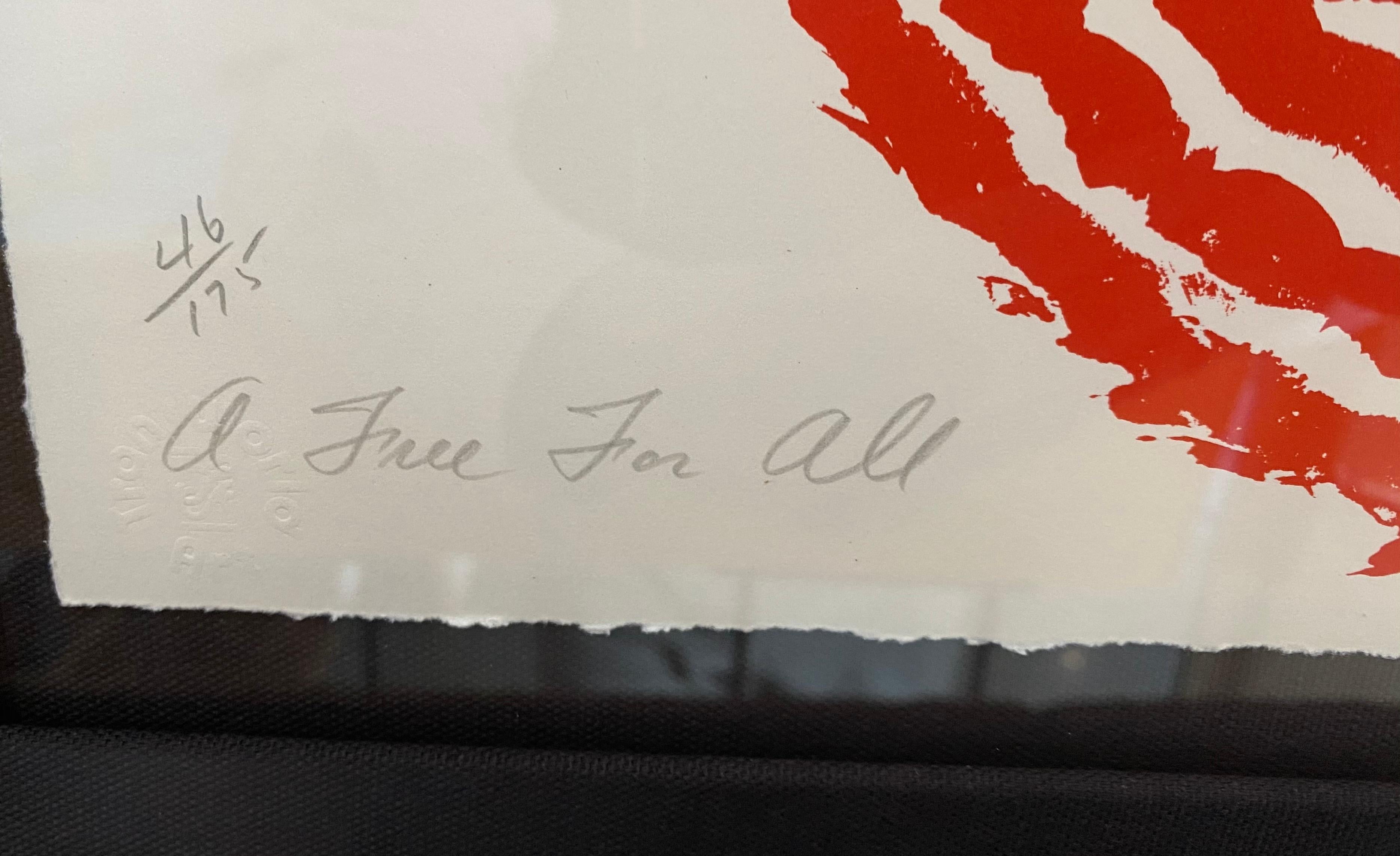James Rosenquist handsignierte und nummerierte Lithografie auf Rives BFK Papier. Signiert unten rechts.