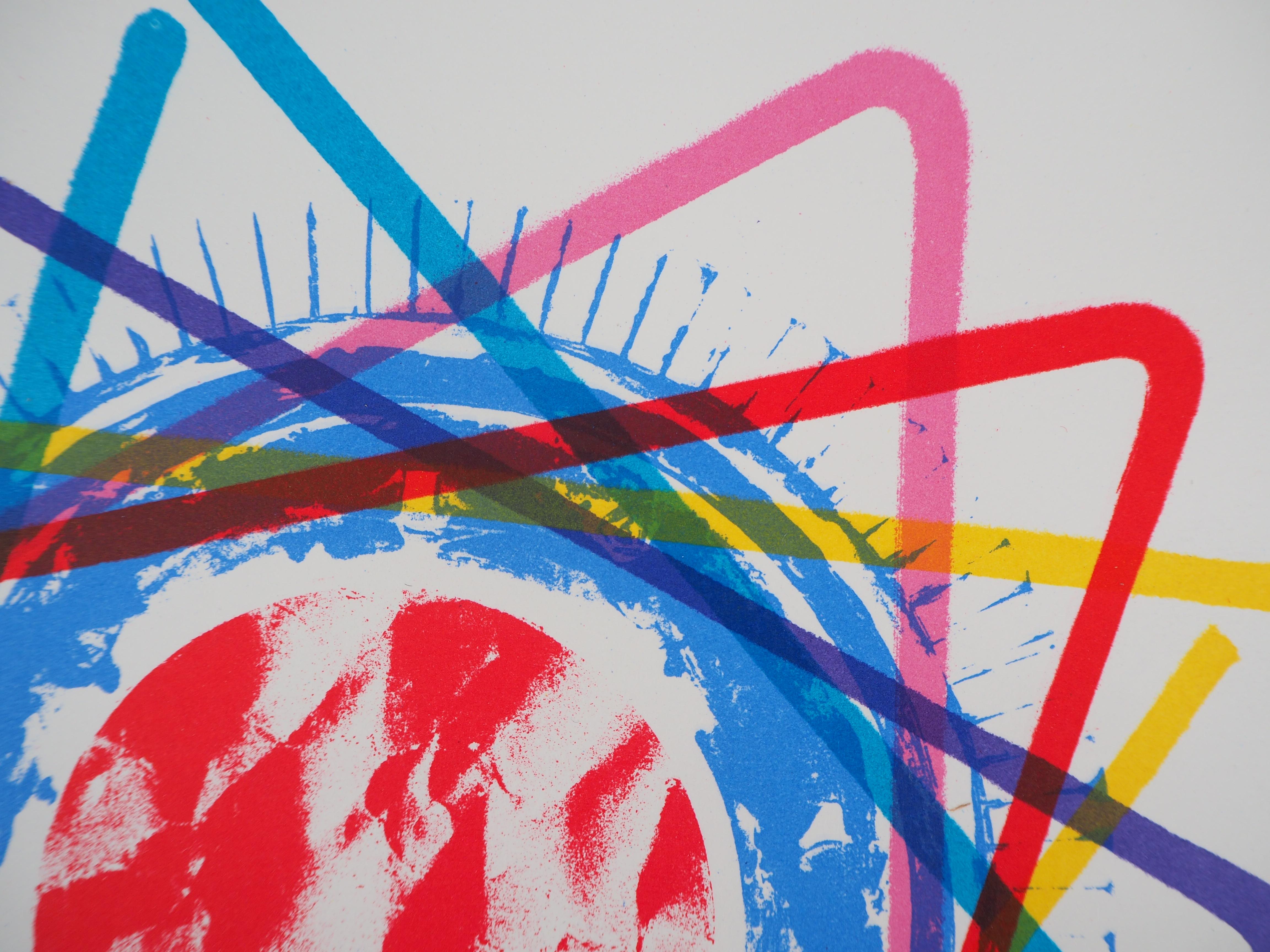 An Intrinsic Existence - Original lithograph - Gray Abstract Print by James Rosenquist
