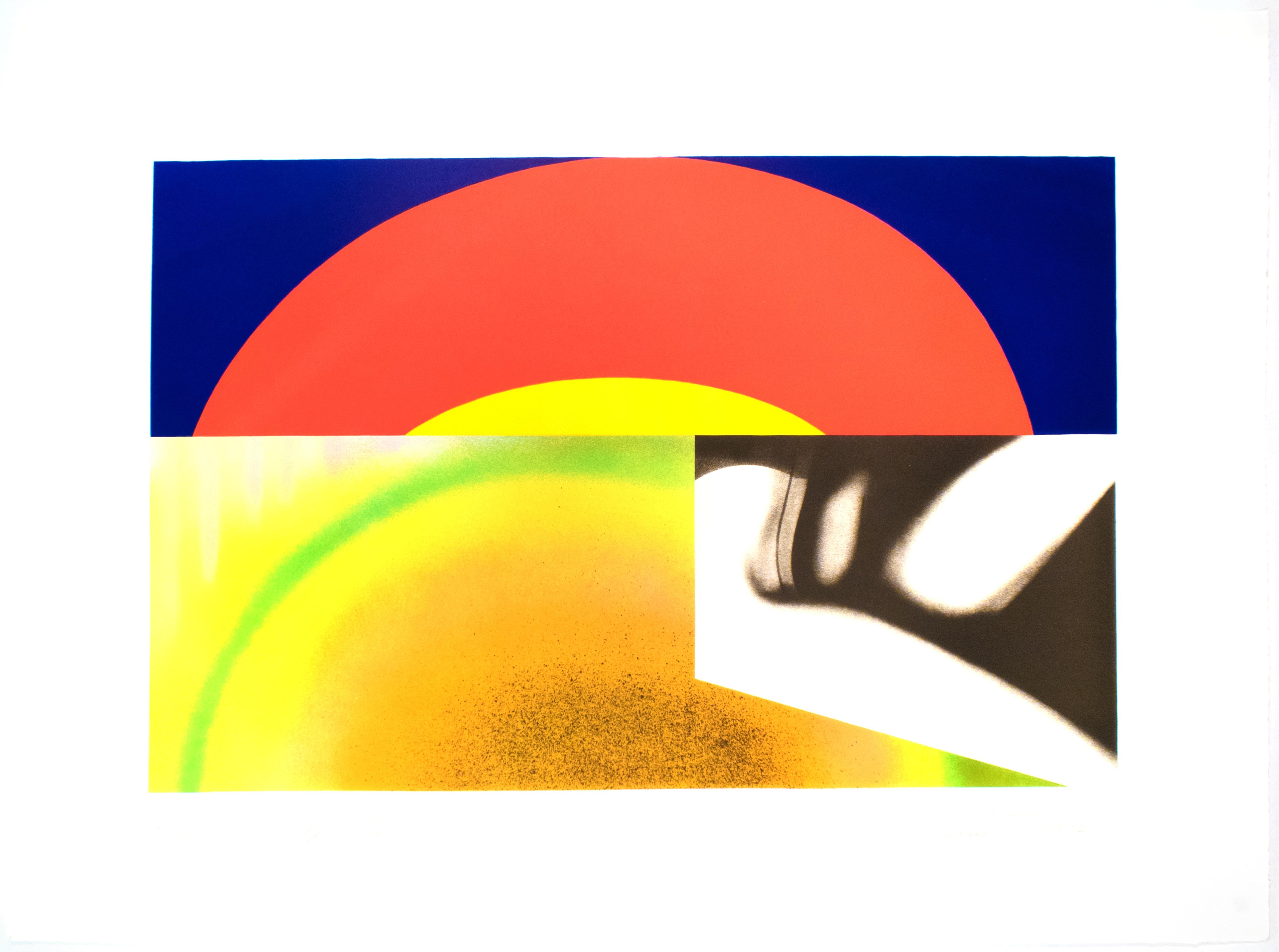 Heller als die Sonne, James Rosenquist: farbenfrohe abstrakte Pop-Art-Regenbogen im Angebot 1