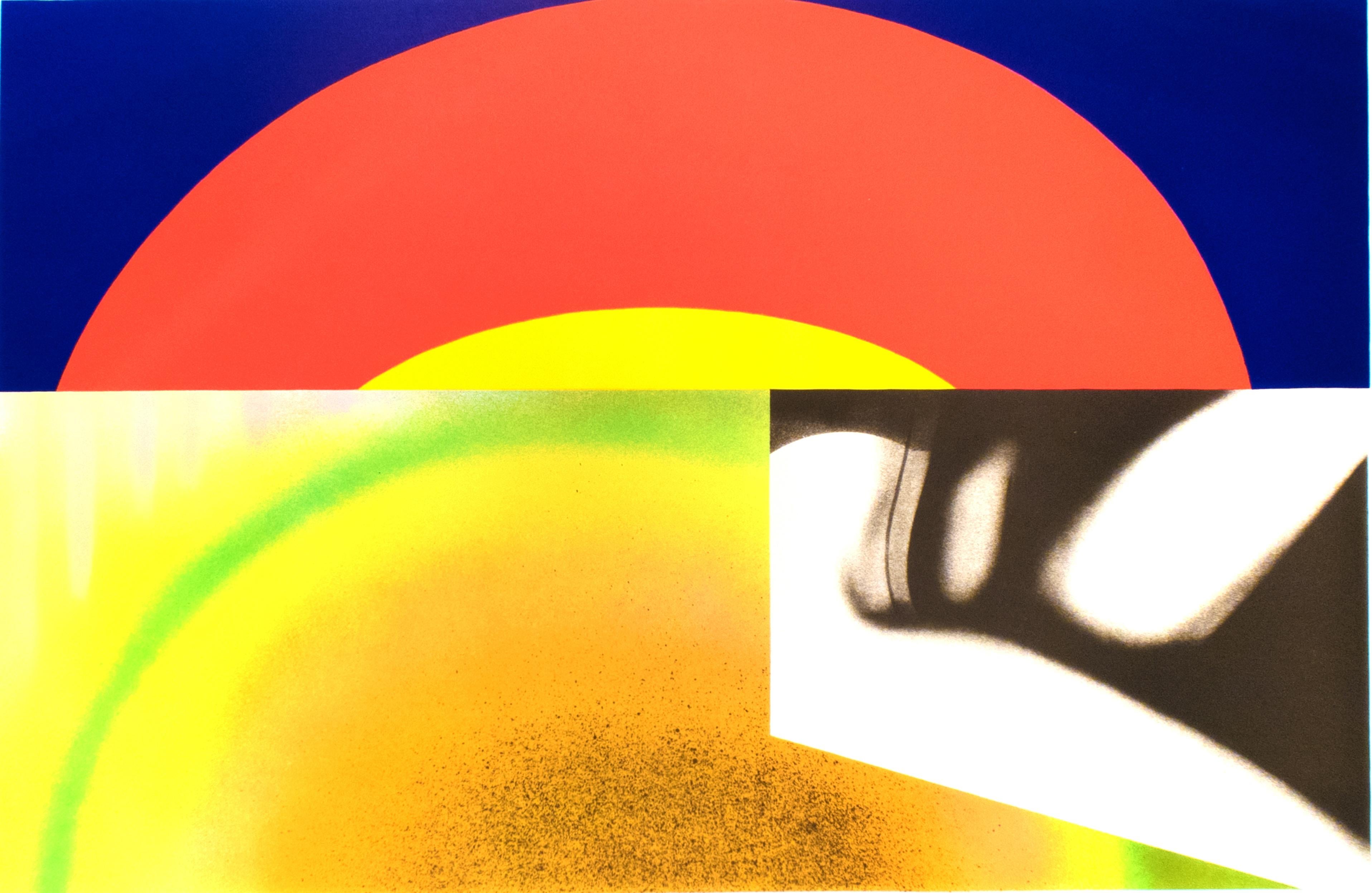 Brighter than the Sun, James Rosenquist: colorful abstract pop art rainbow