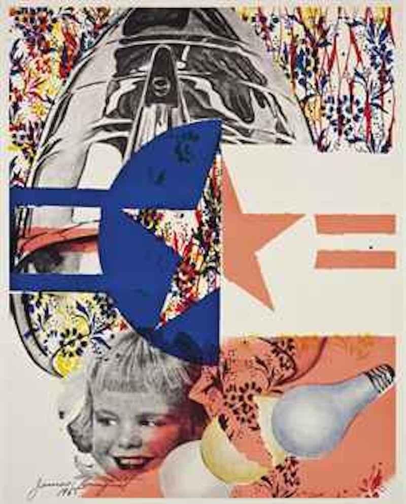 Created to advertise the Leo Castelli Gallery opening featuring the massive and iconic painting of the same title in 1965 by James Rosenquist, this color offset lithograph from the same date is hand-signed and dated, measuring 29 x 23 in (74 x 58
