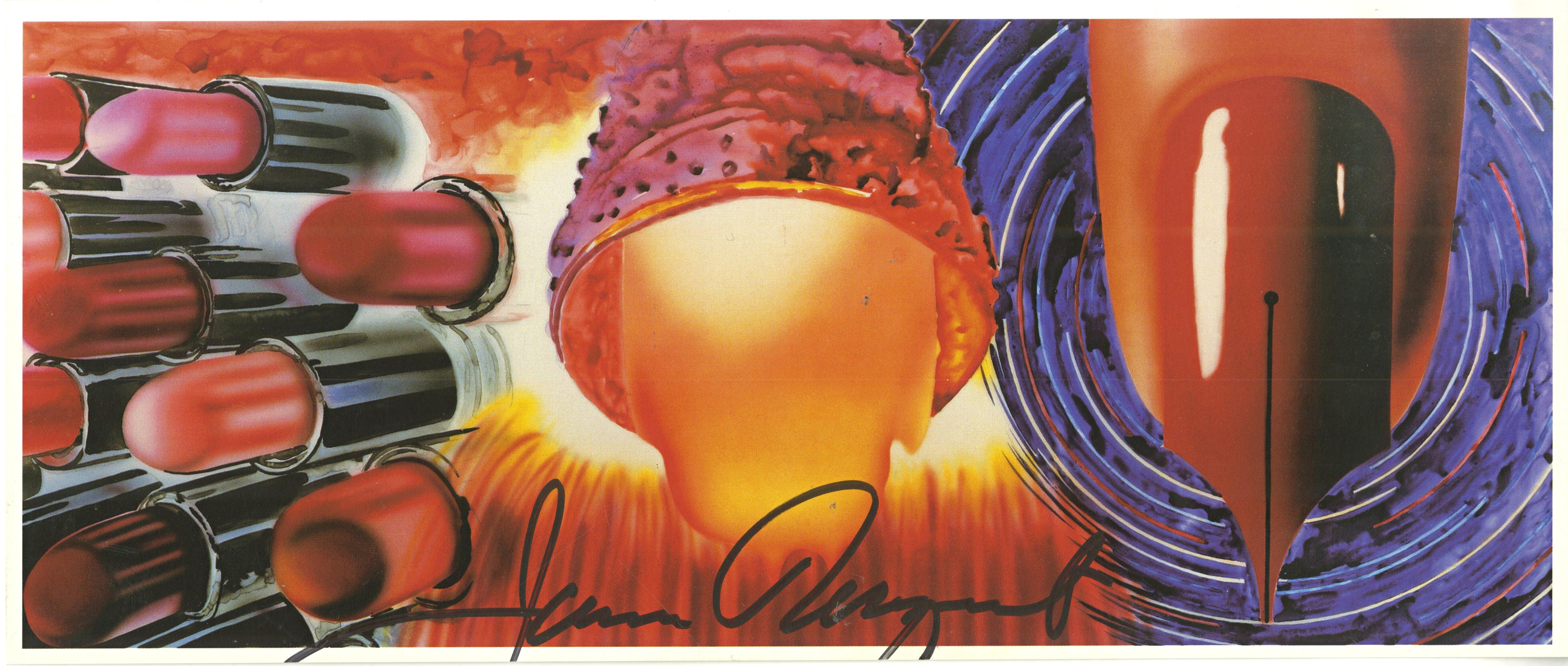 James Rosenquist Figurative Print - Fahrenheit 1982 (hand signed card, from the collection of UACC president Platt)